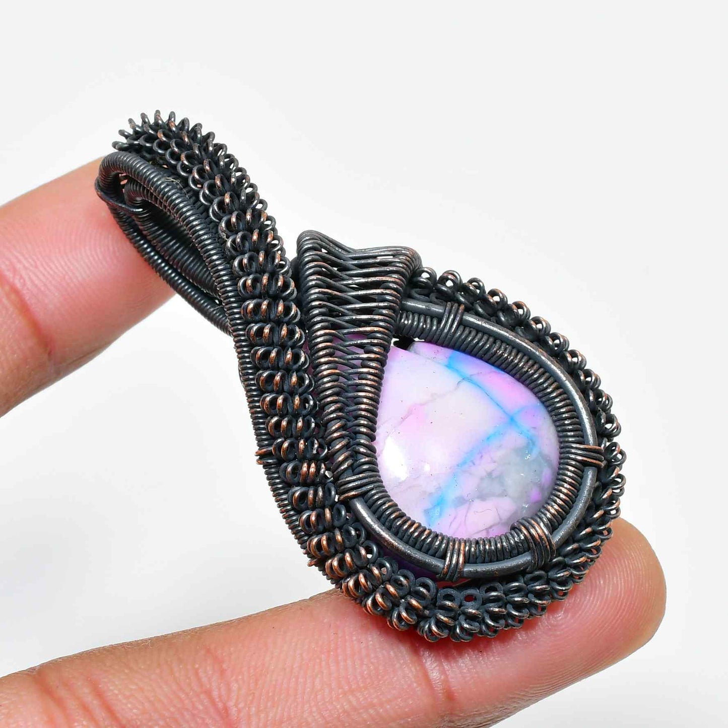 Gaia’s Embrace – Copper-Wrapped Stone Pendant