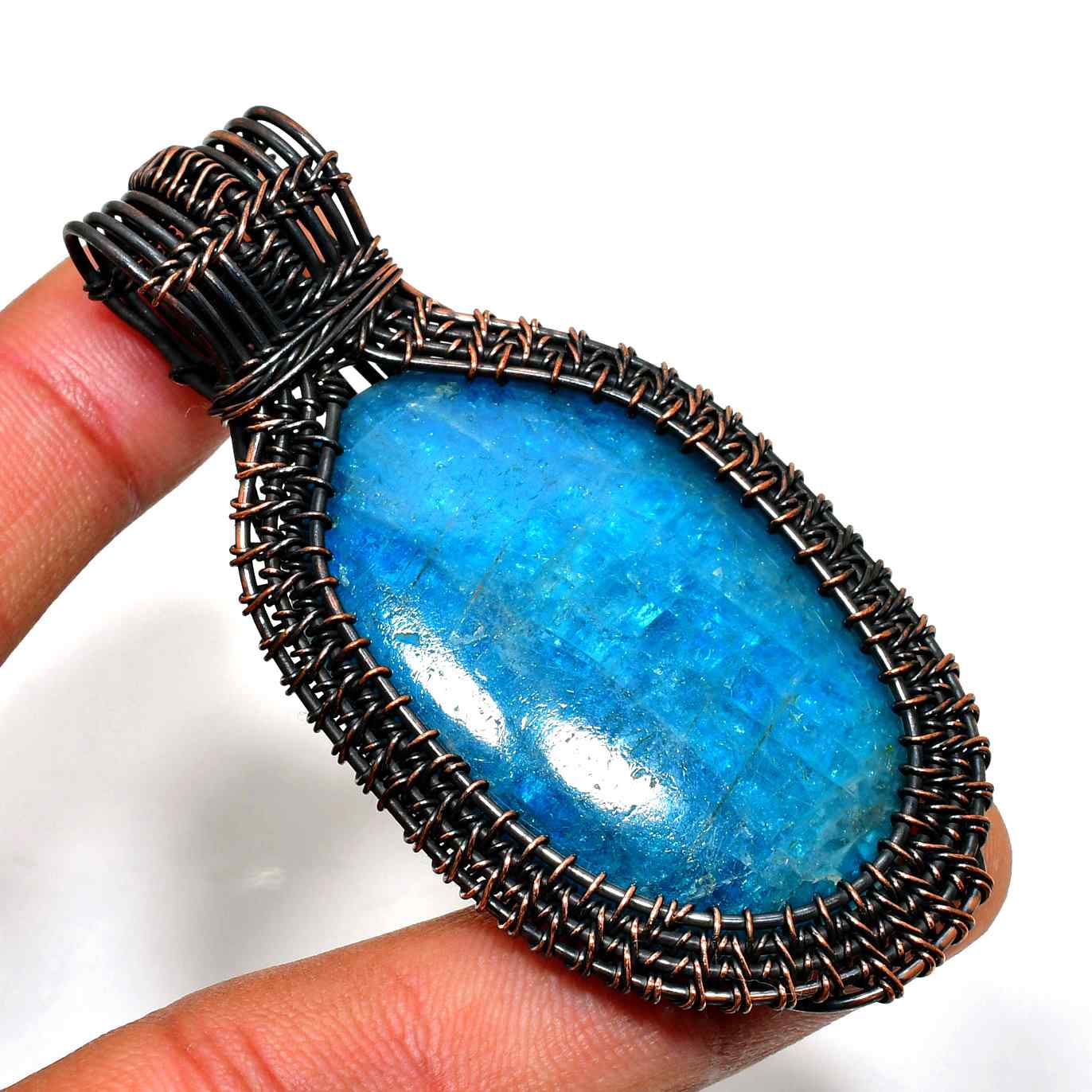 Mystic Aurora – Labradorite Copper Pendant