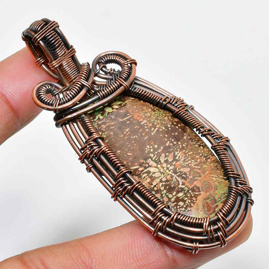 Gaia’s Embrace – Jasper & Copper Pendant