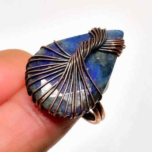 Wisdom’s Embrace – Lapis Lazuli Copper Pendant
