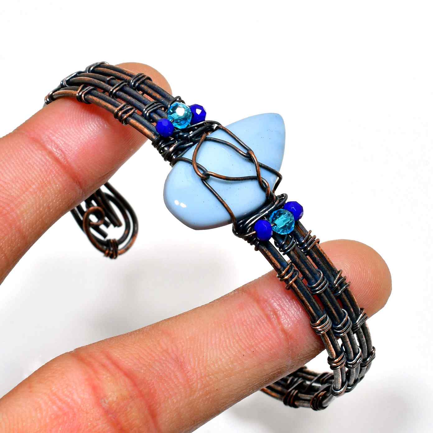 Azura’s Dream – Blue Agate Copper Bracelet