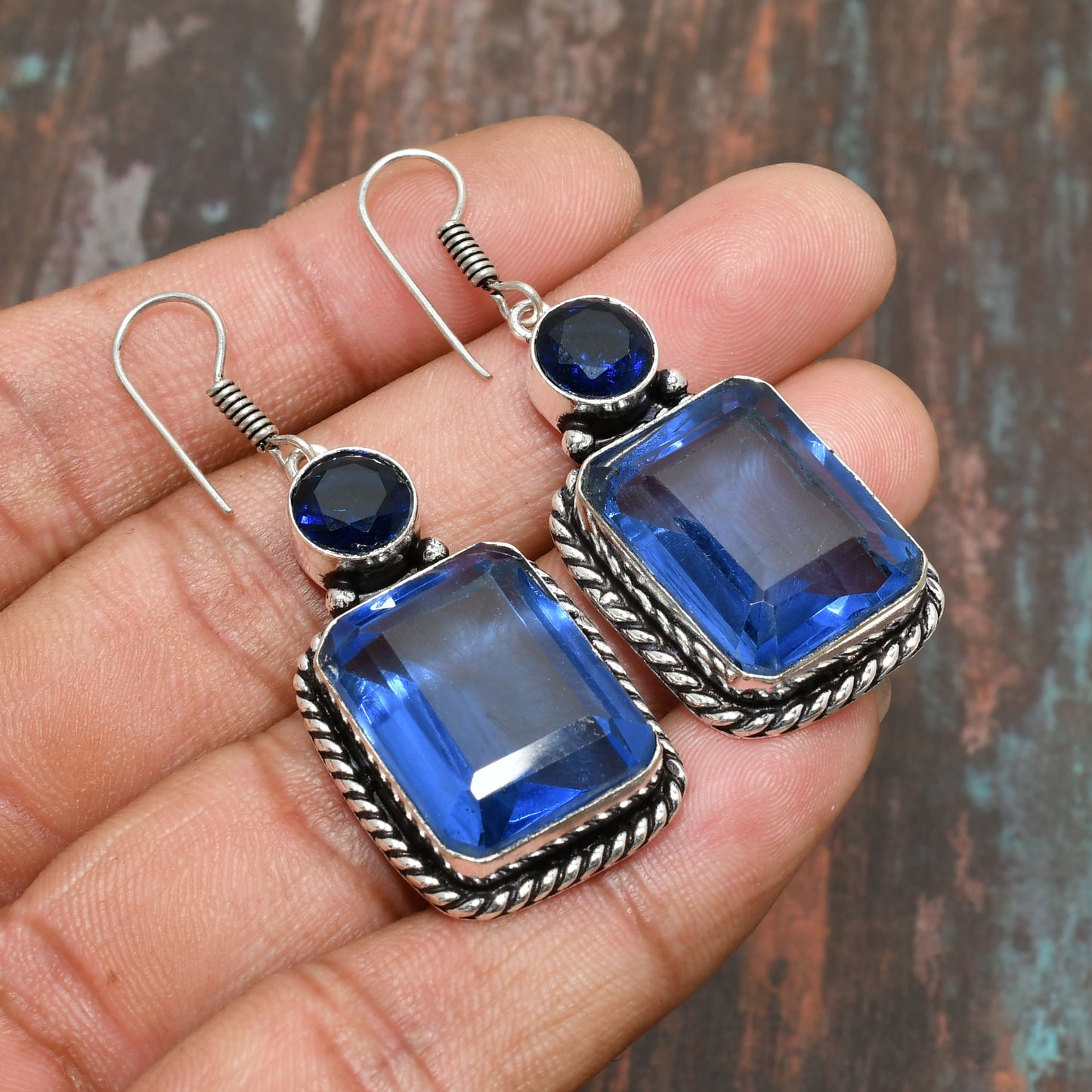Indigo Reign – Sterling Silver Sapphire Earrings