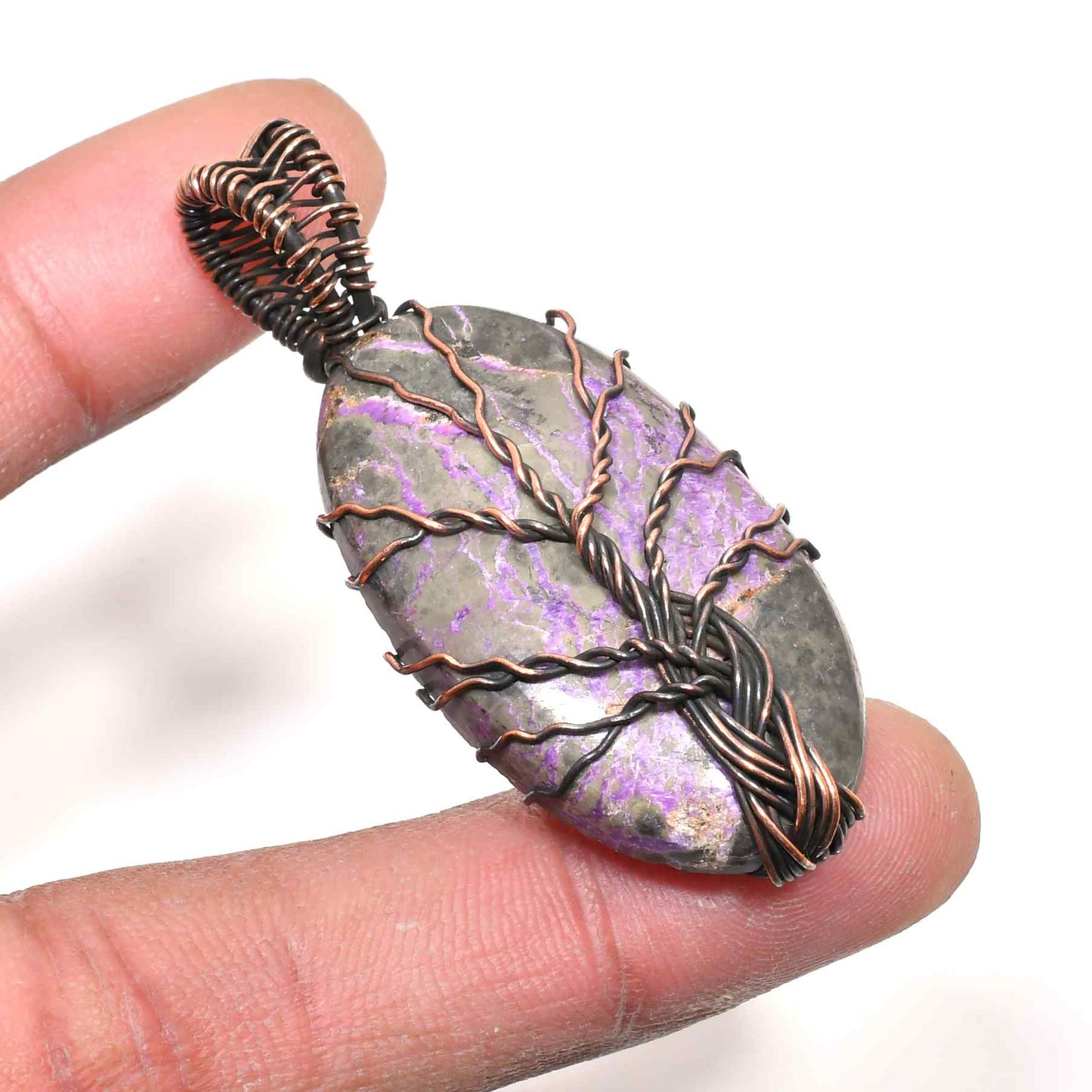 Tranquil Grove – Amethyst & Copper Pendant