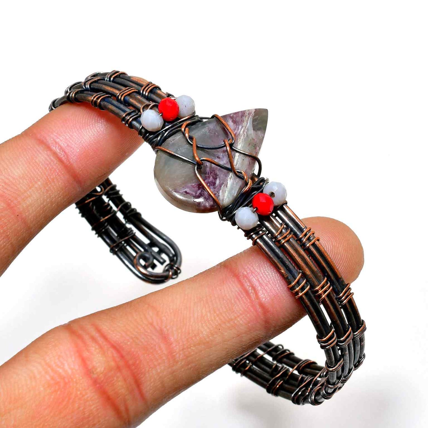 Serenity’s Embrace – Fluorite & Antique Silver Bracelet