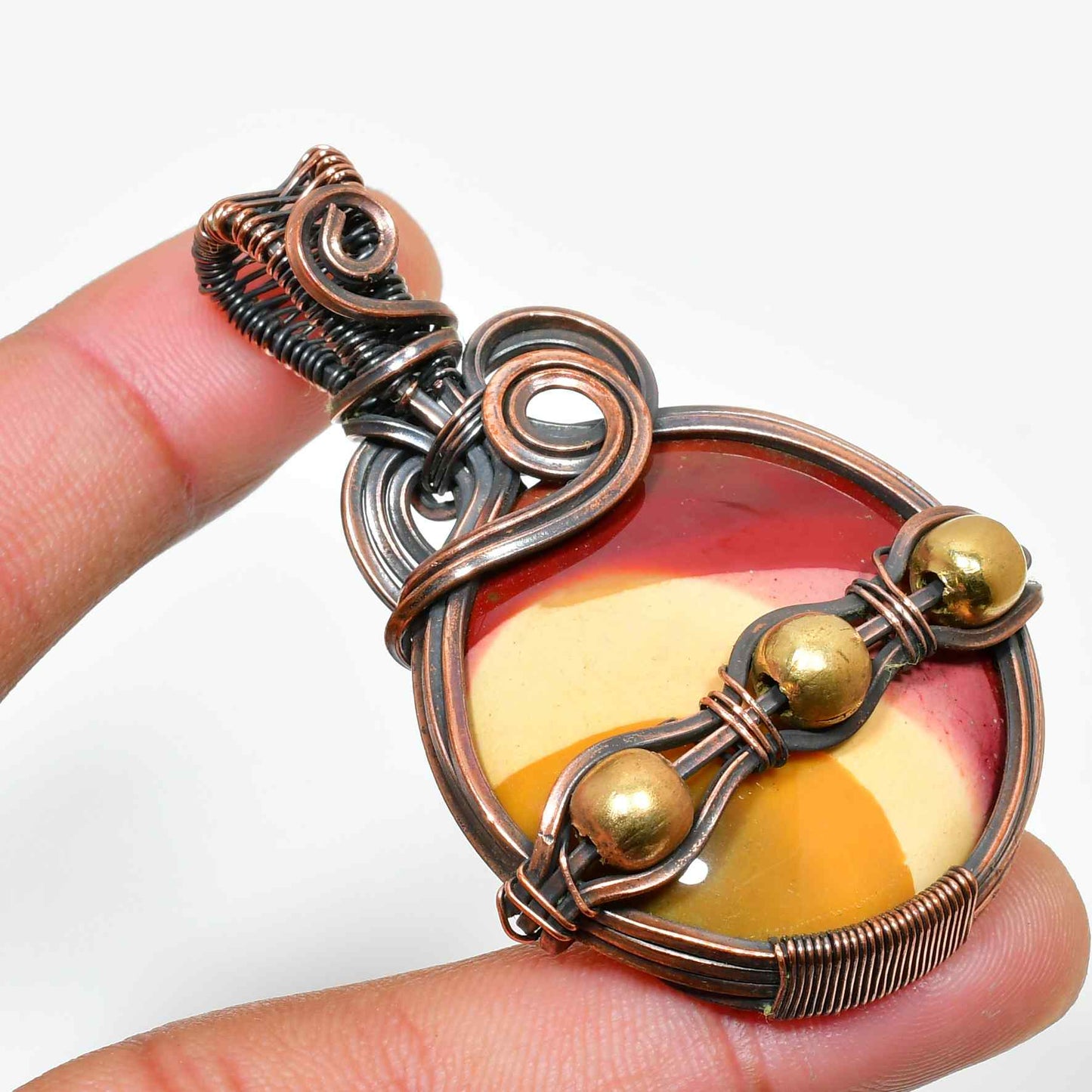 Ember’s Heart – Copper-Wrapped Citrine Pendant