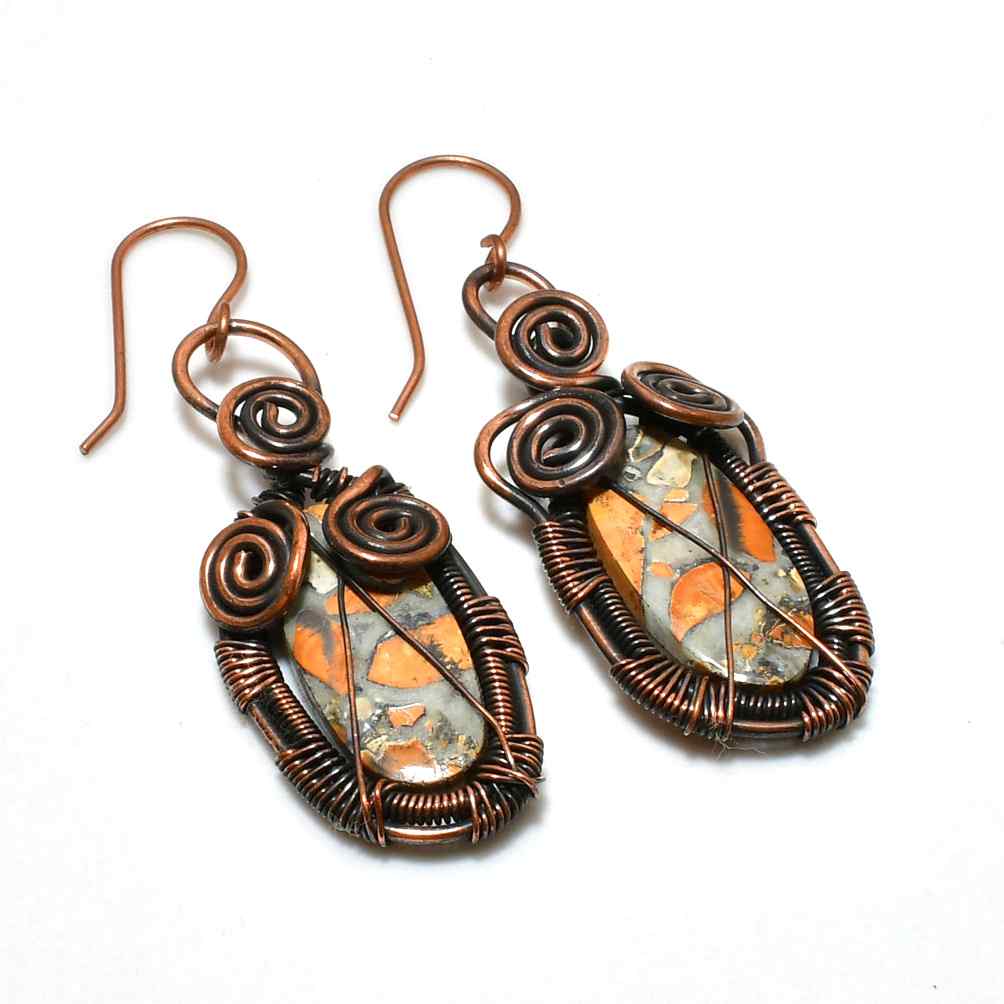 Luna’s Whisper – Copper & Gemstone Earrings