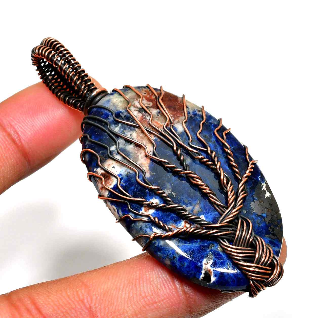 Azura’s Heart – Lapis Lazuli Copper Pendant