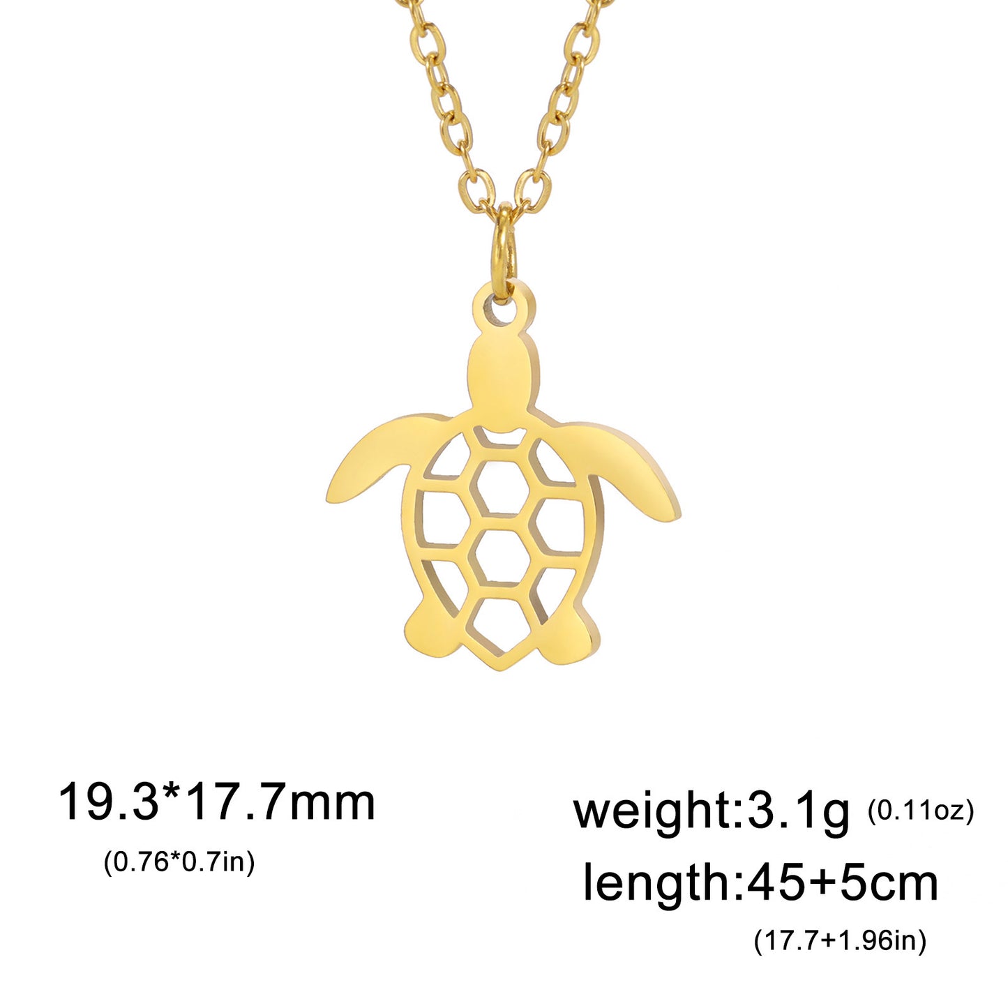 Turtle Race Stainless Steel Pendant Necklace