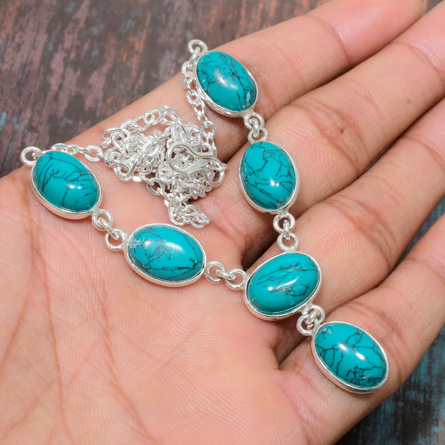 Serenity’s Embrace – Turquoise & Sterling Silver Necklace