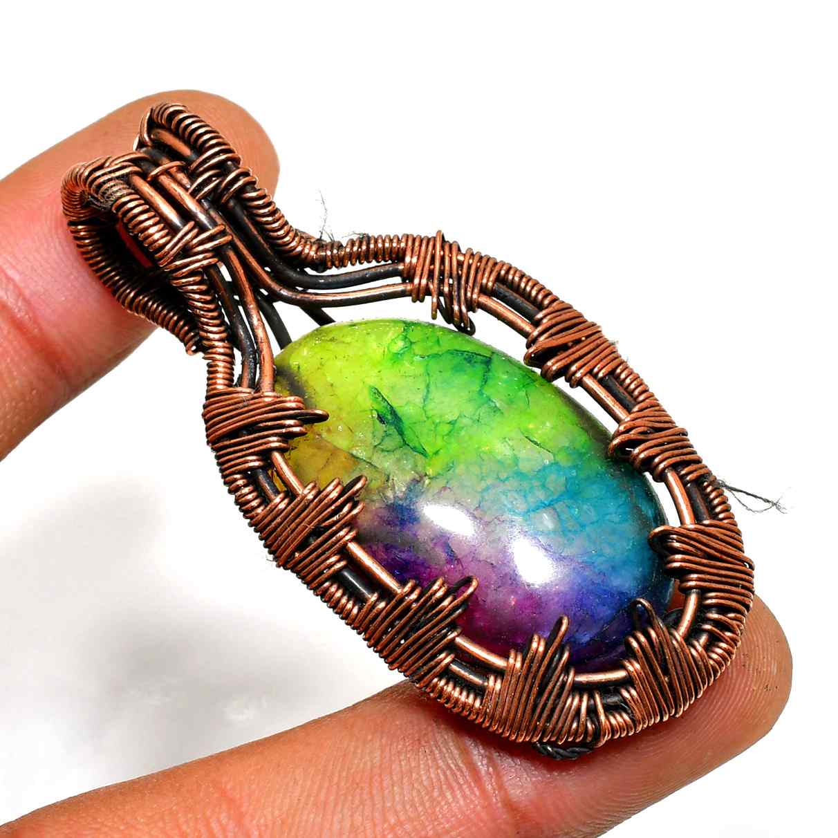 Clarity’s Prism – Fluorite Copper Pendant
