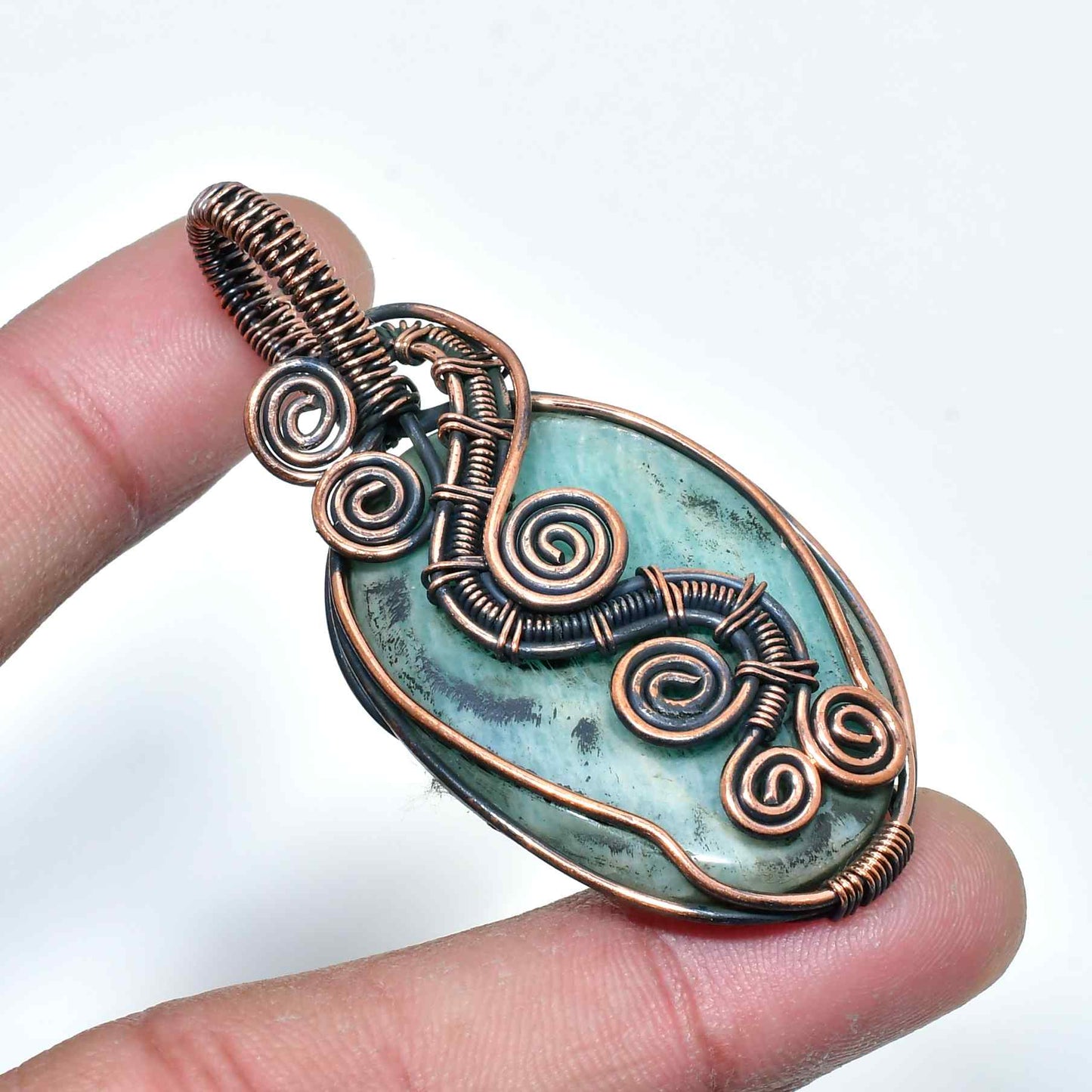 Celestial Harmony – Amethyst & Oxidized Copper Pendant
