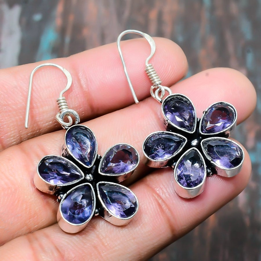 Serenity Bloom – Sterling Silver Amethyst Earrings