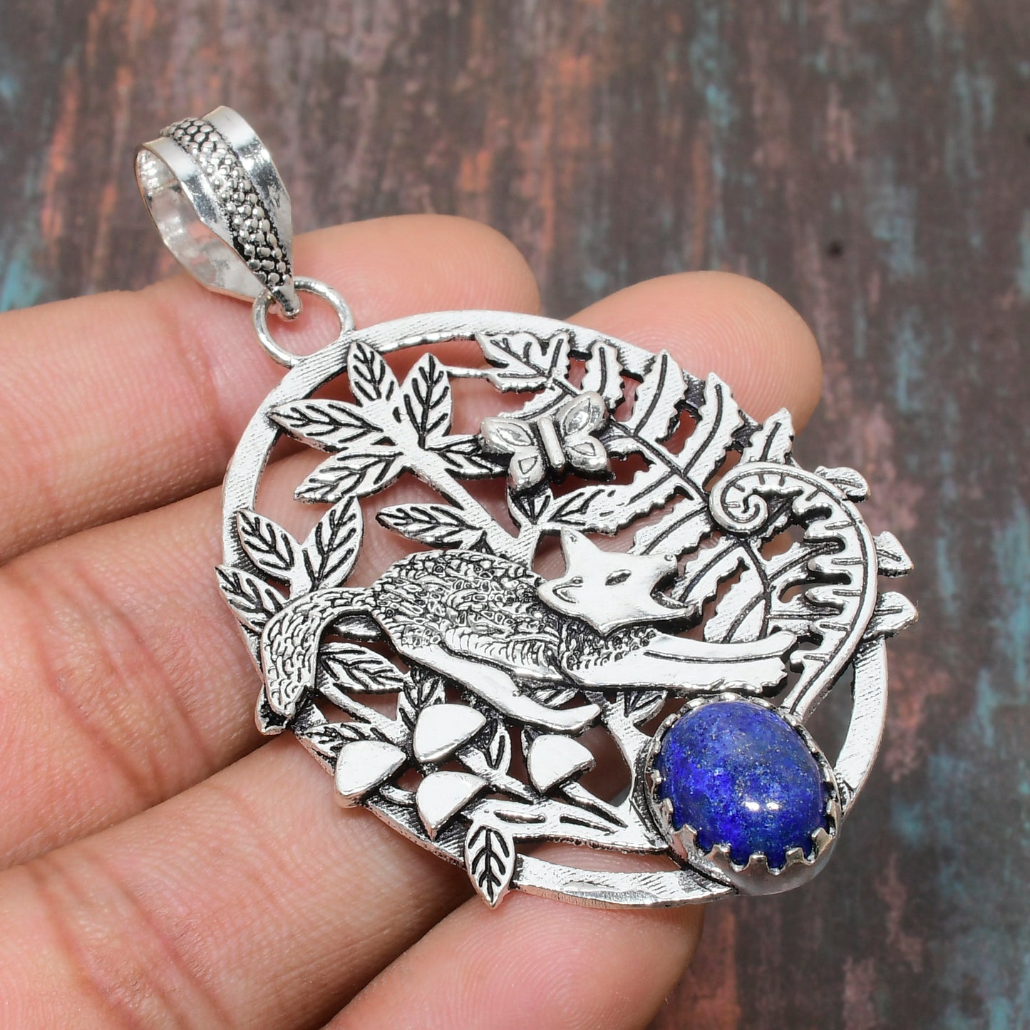 Sylvan Whisper – Lapis Lazuli Silver Pendant