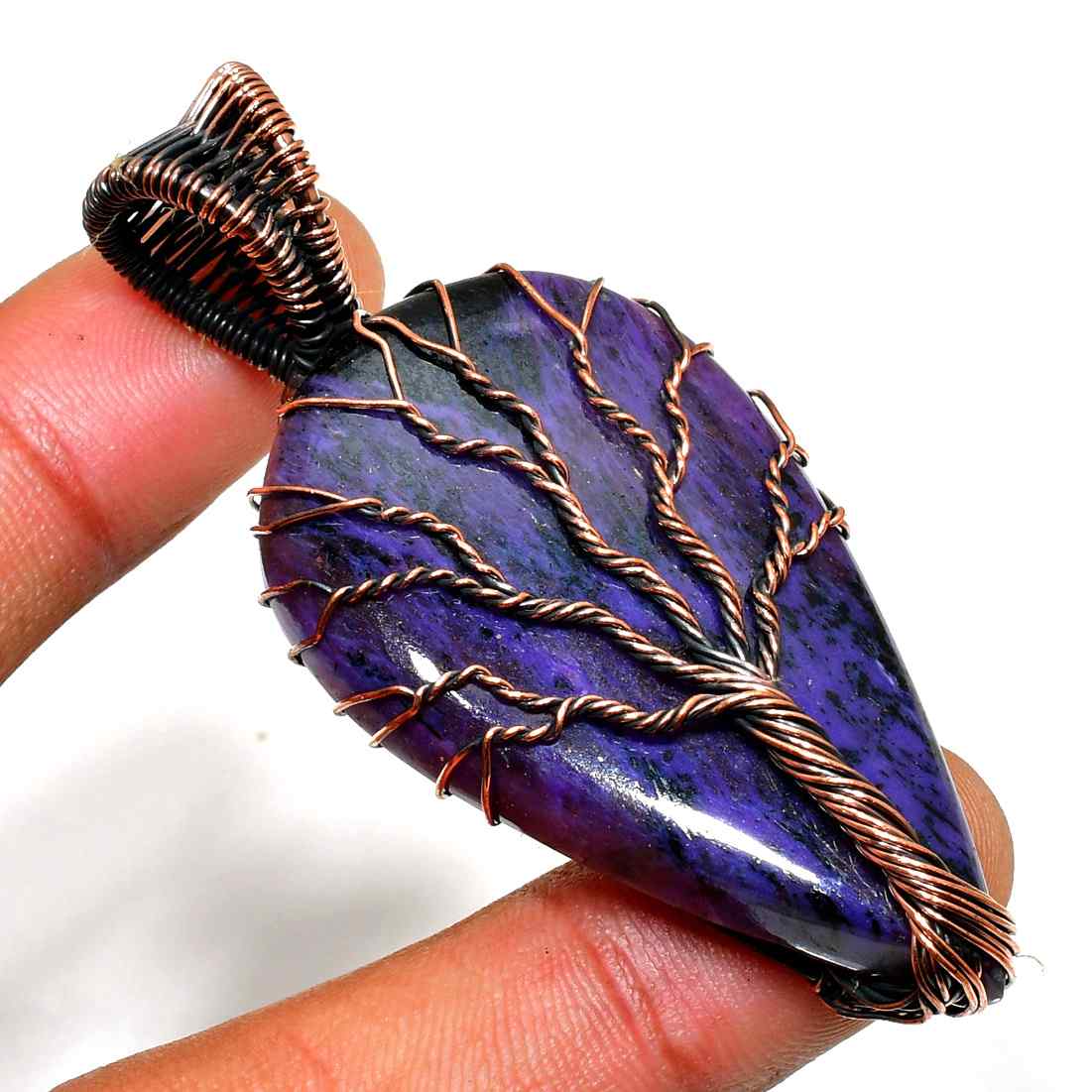 Ezra’s Veil – Mystic Amethyst Copper Pendant