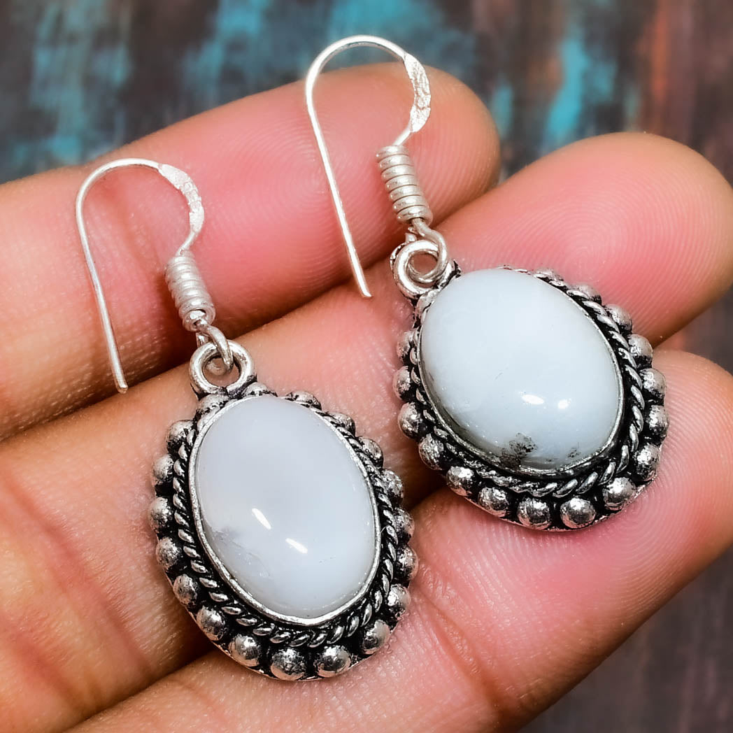 Tranquil Tide – Blue Chalcedony Sterling Silver Earrings