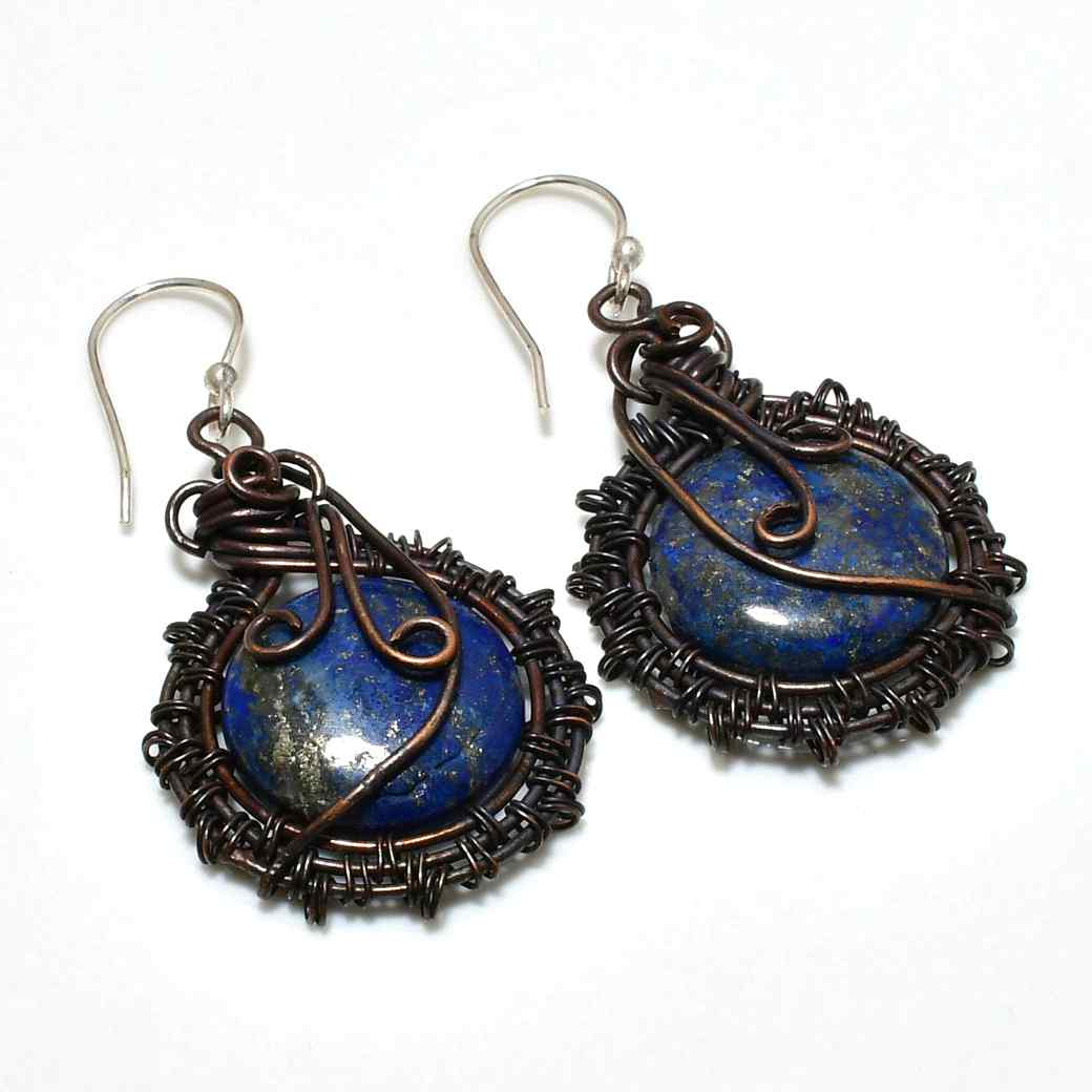 Serenity’s Whisper – Lapis Lazuli Copper Earrings