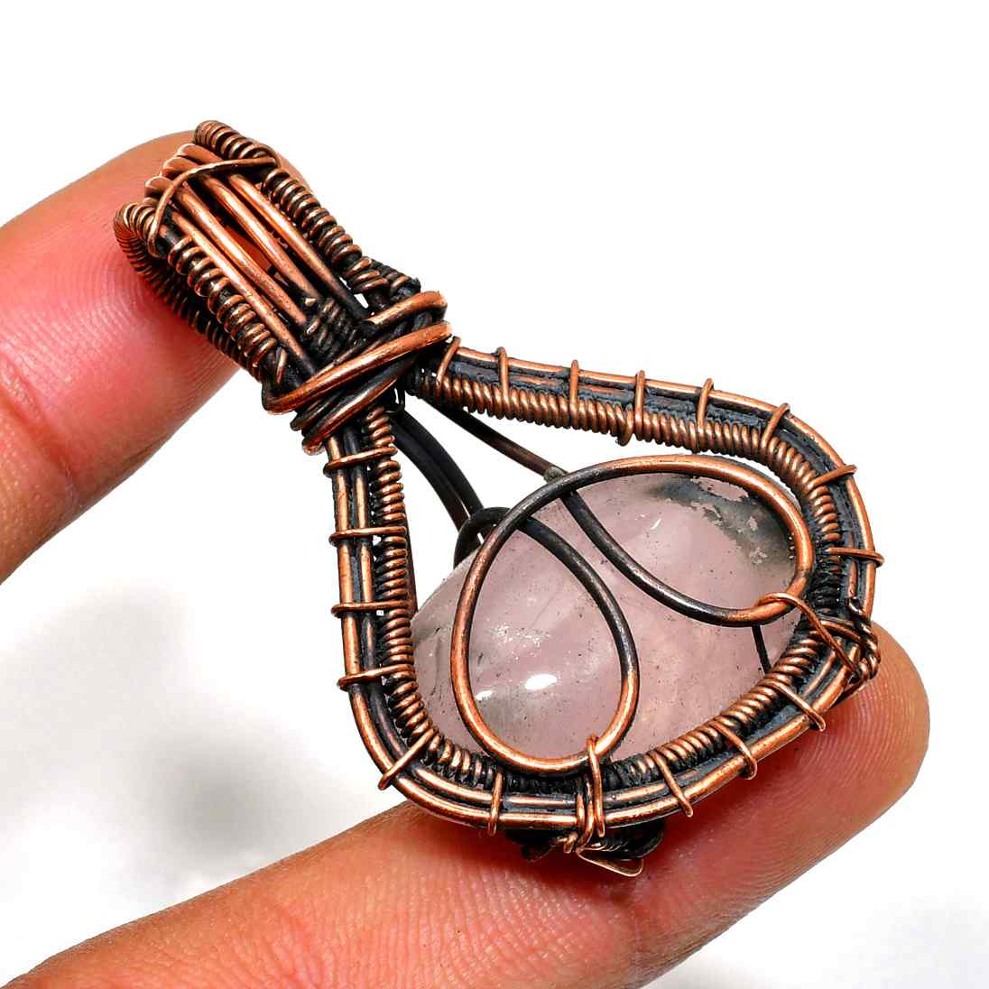 Ezra’s Veil – Handcrafted Oxidized Copper Amethyst Pendant