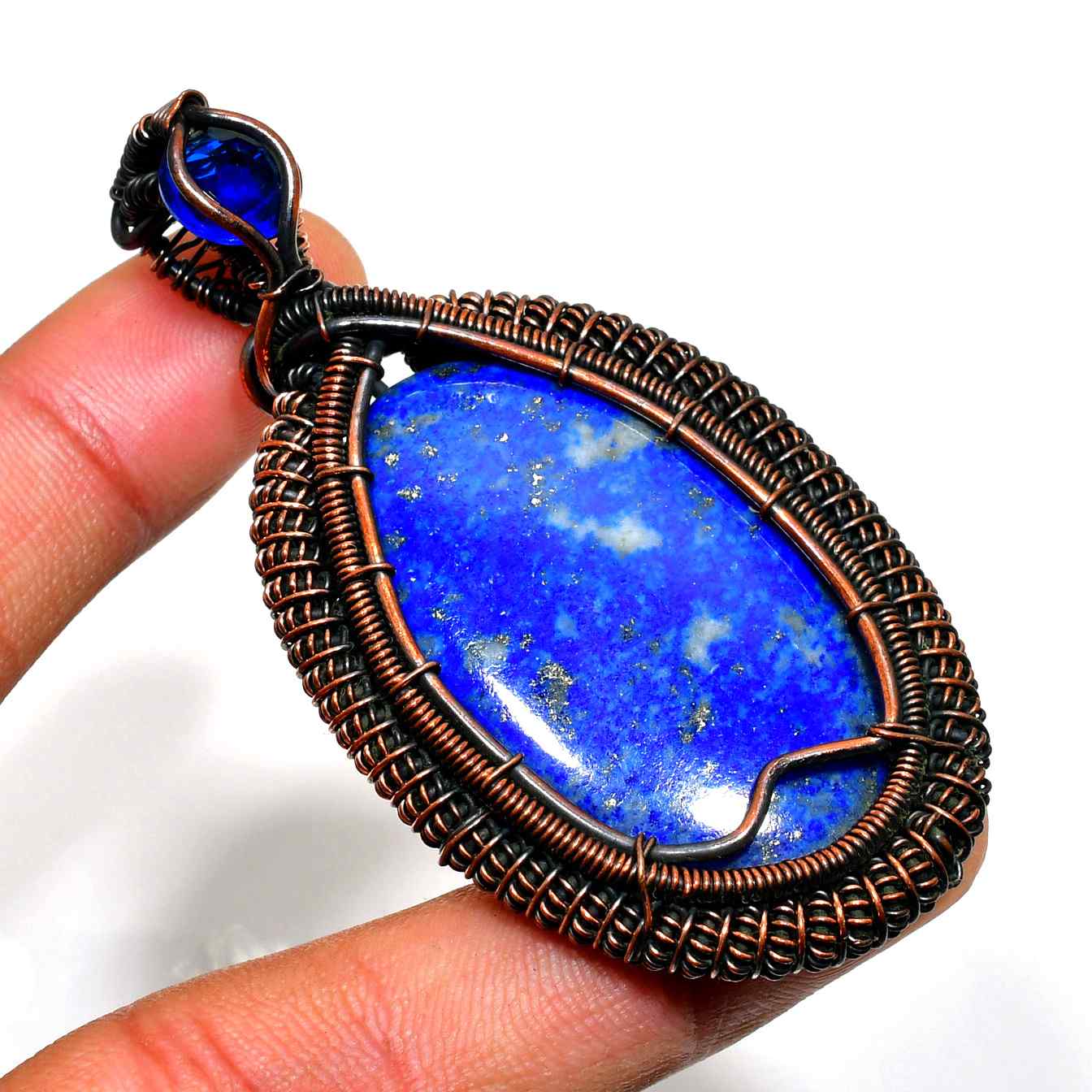 Athena’s Wisdom – Lapis Lazuli Copper Pendant