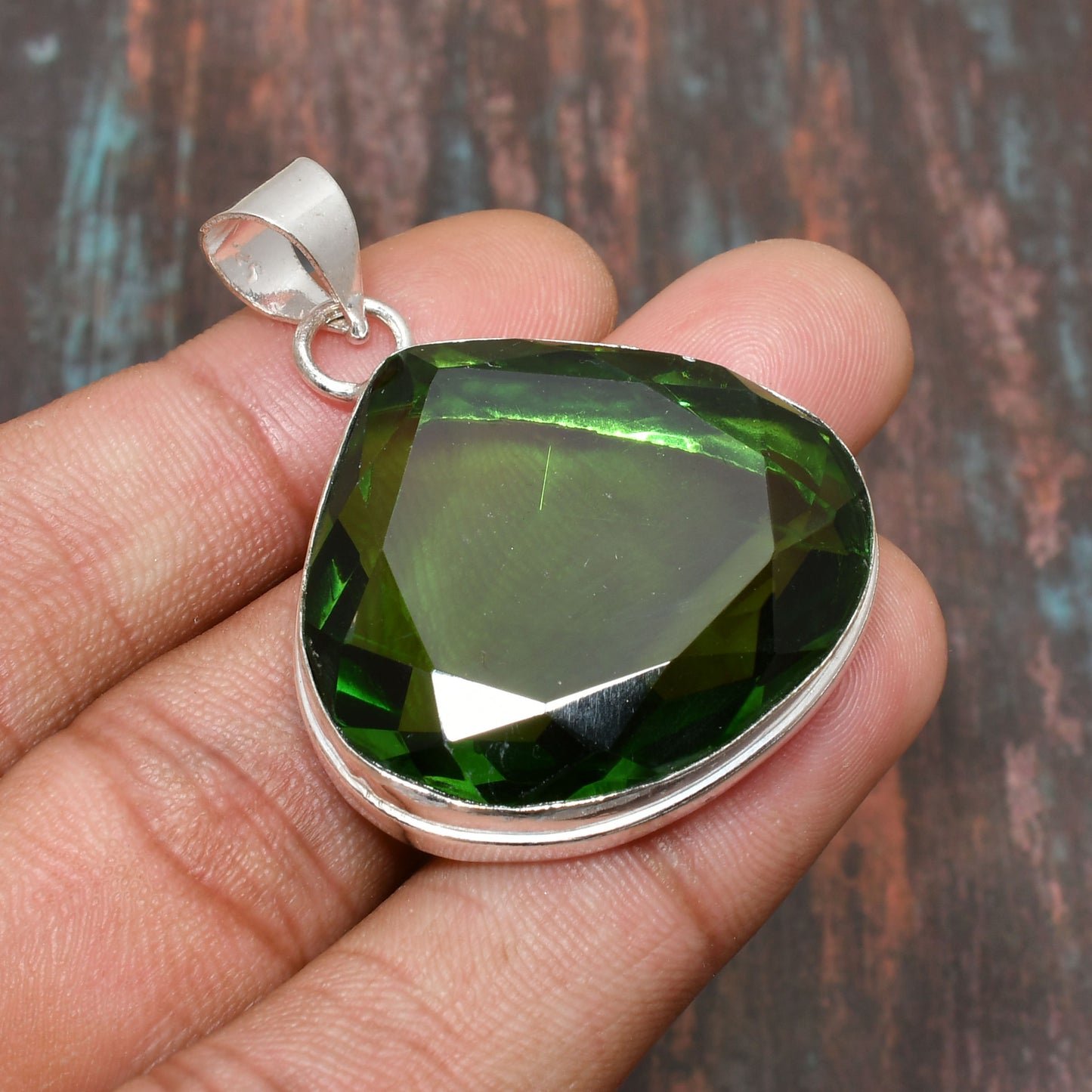 Gaia’s Renewal – Green Garnet & Sterling Silver Pendant