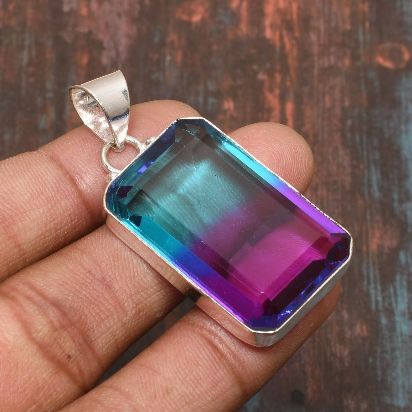 Aurora’s Essence – Fluorite & Sterling Silver Pendant