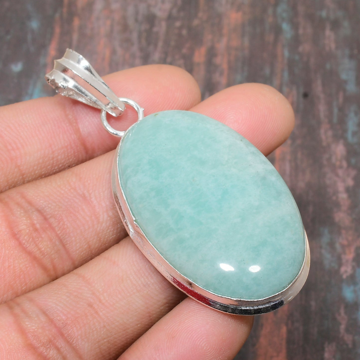 Aurora’s Embrace – Amazonite Sterling Silver Pendant