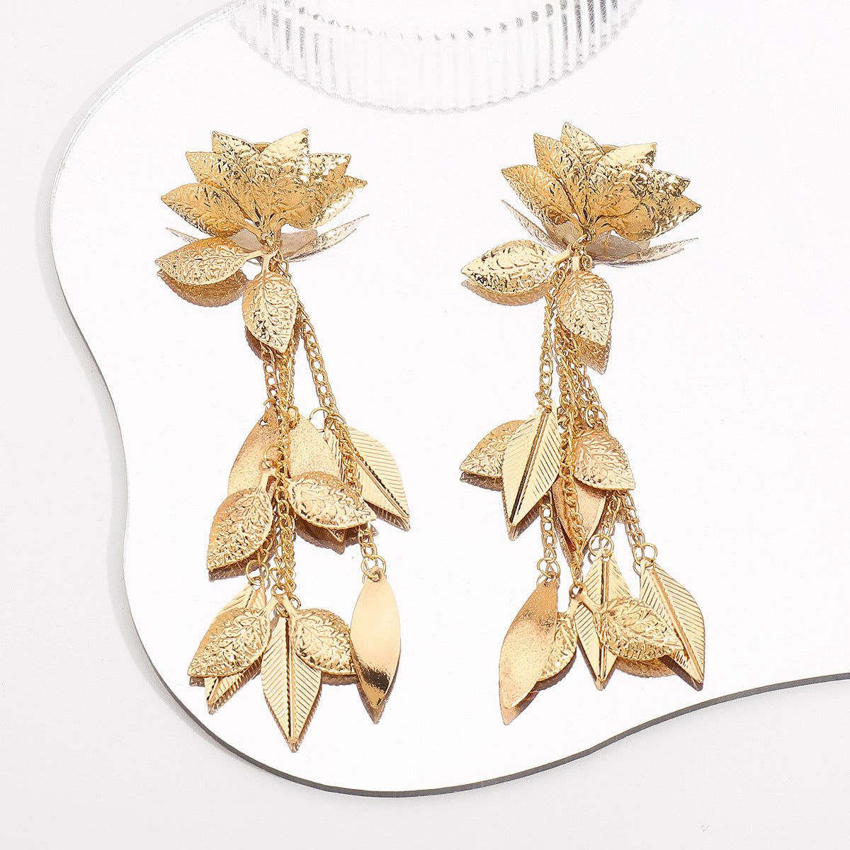 Lotus LeafcGold Earrings