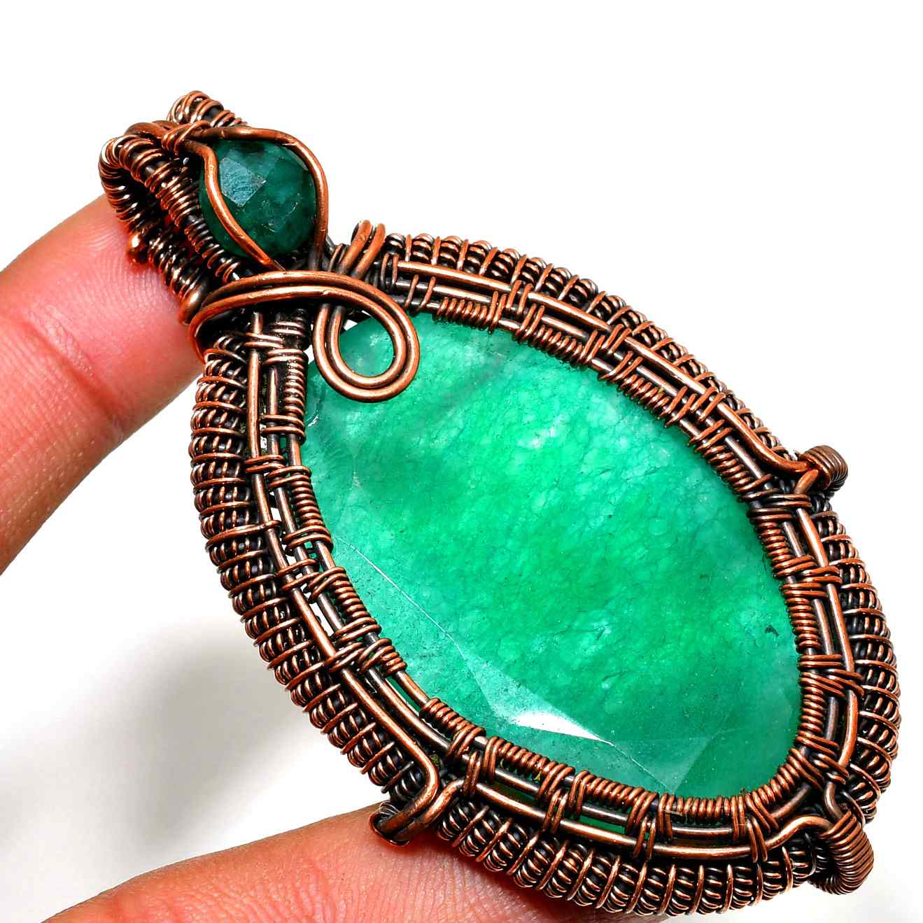 Gaia’s Grace – Emerald Copper Pendant