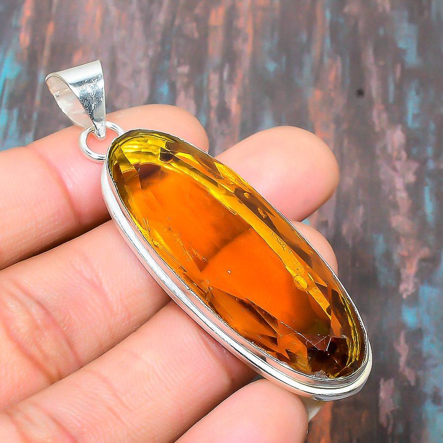 Amber Harmony – Sterling Silver Healing Pendant