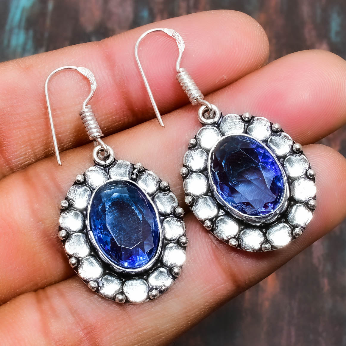 Serenity’s Whisper – Blue Topaz Silver Earrings