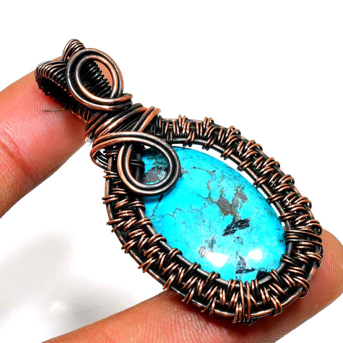 Serenity’s Tide – Aquamarine Copper Pendant