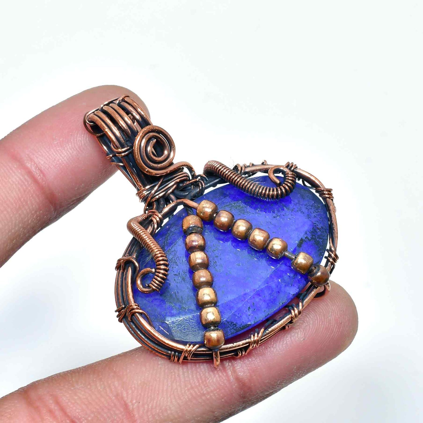 Cosmic Insight – Lapis Lazuli Copper Pendant