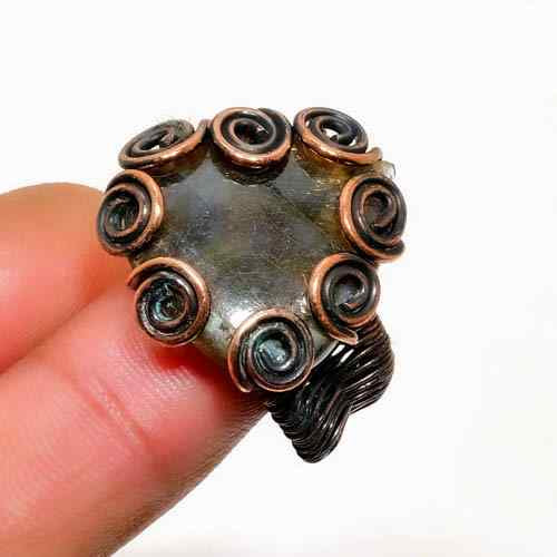 Serenity’s Heart – Labradorite Copper Ring