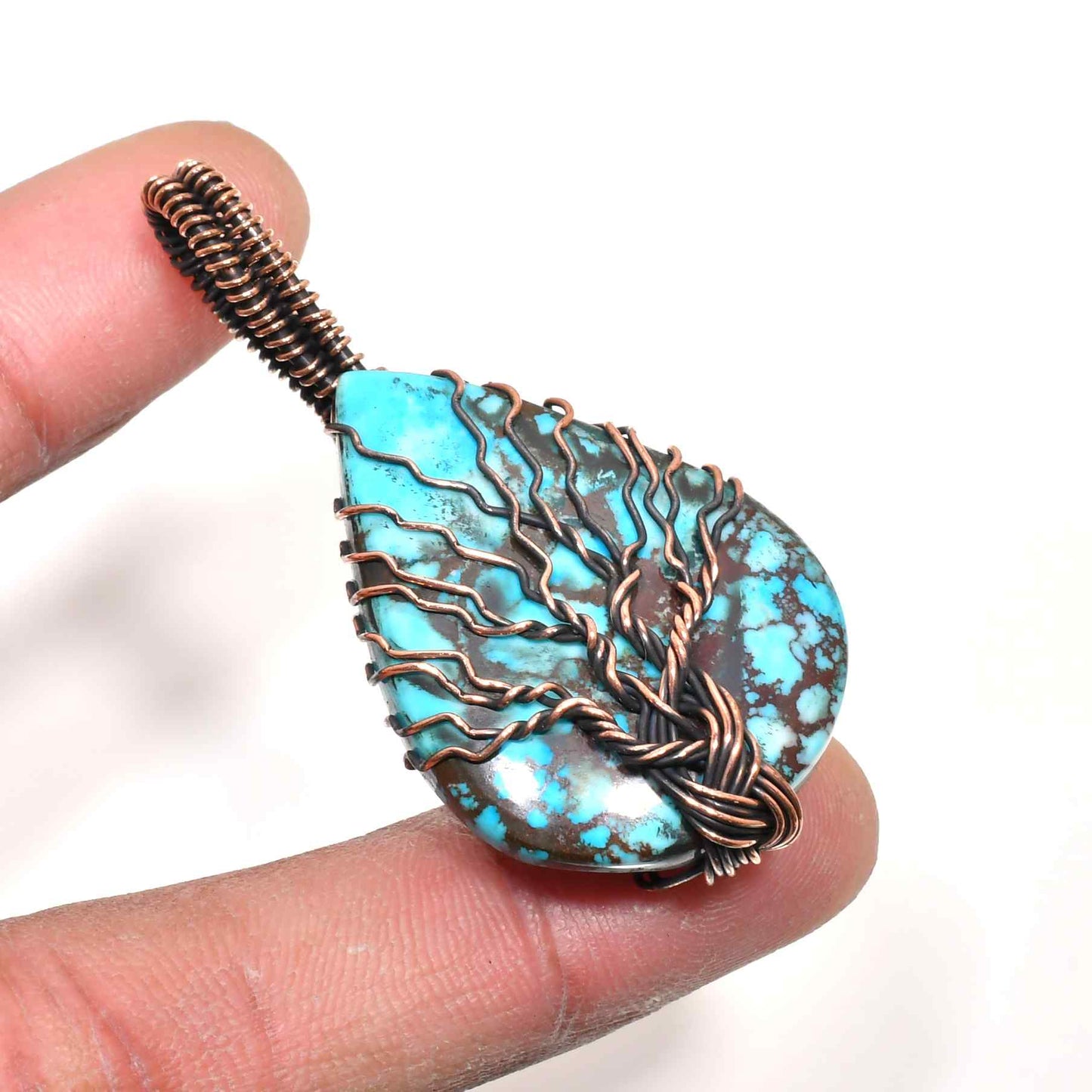 Aurora’s Arbor – Turquoise Tree of Life Pendant
