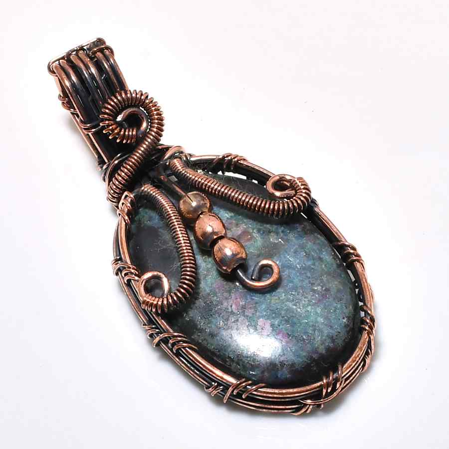 Gaia’s Embrace – Copper-Wrapped Stone Pendant