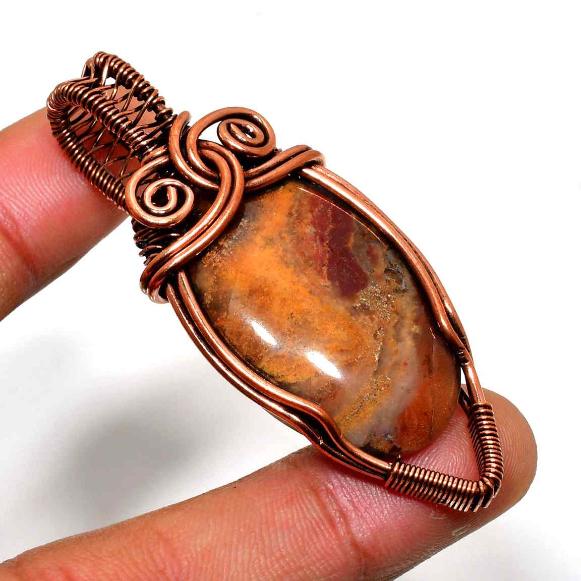 Gaia’s Embrace – Copper & Stone Pendant