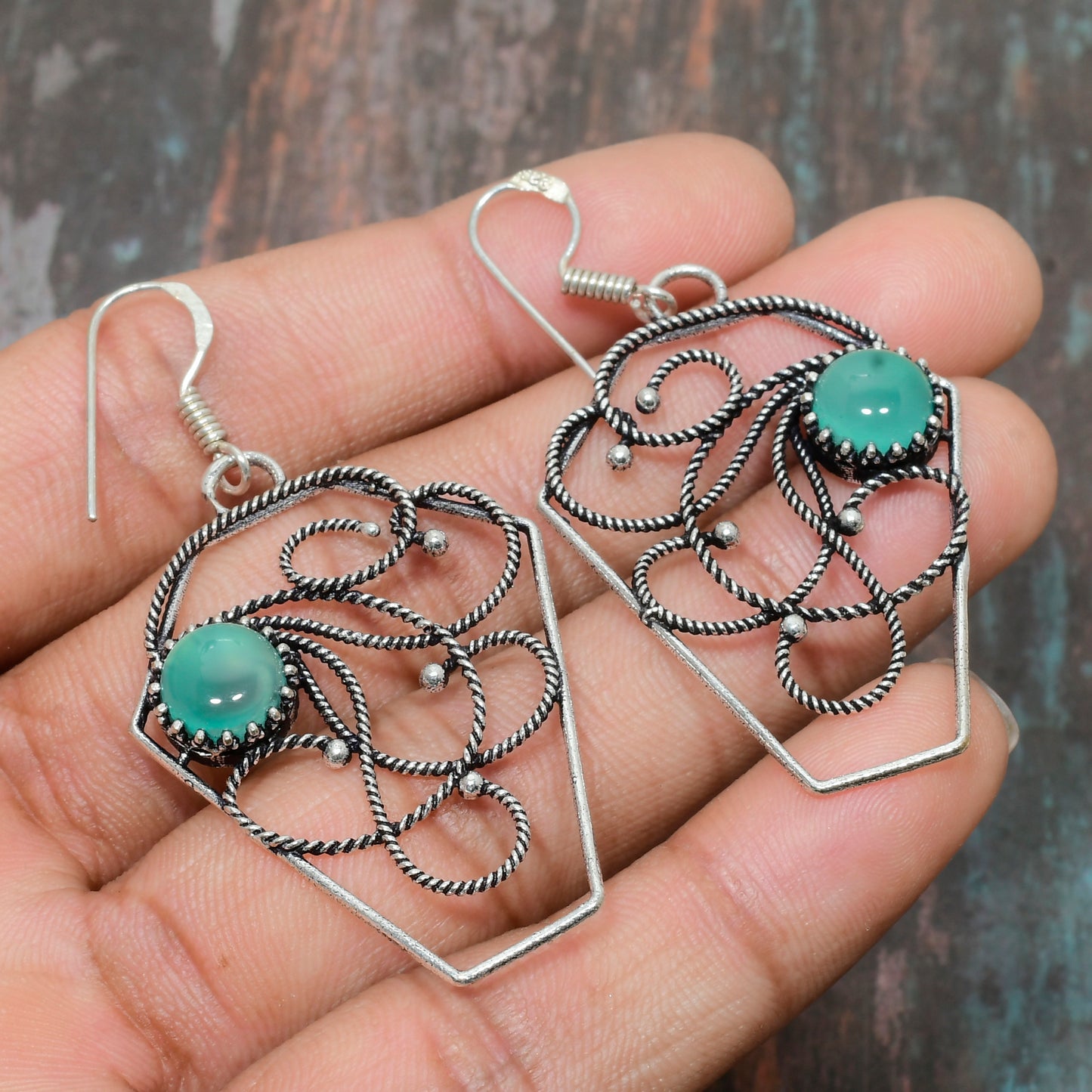 Harmony’s Embrace – Silver Gemstone Earrings