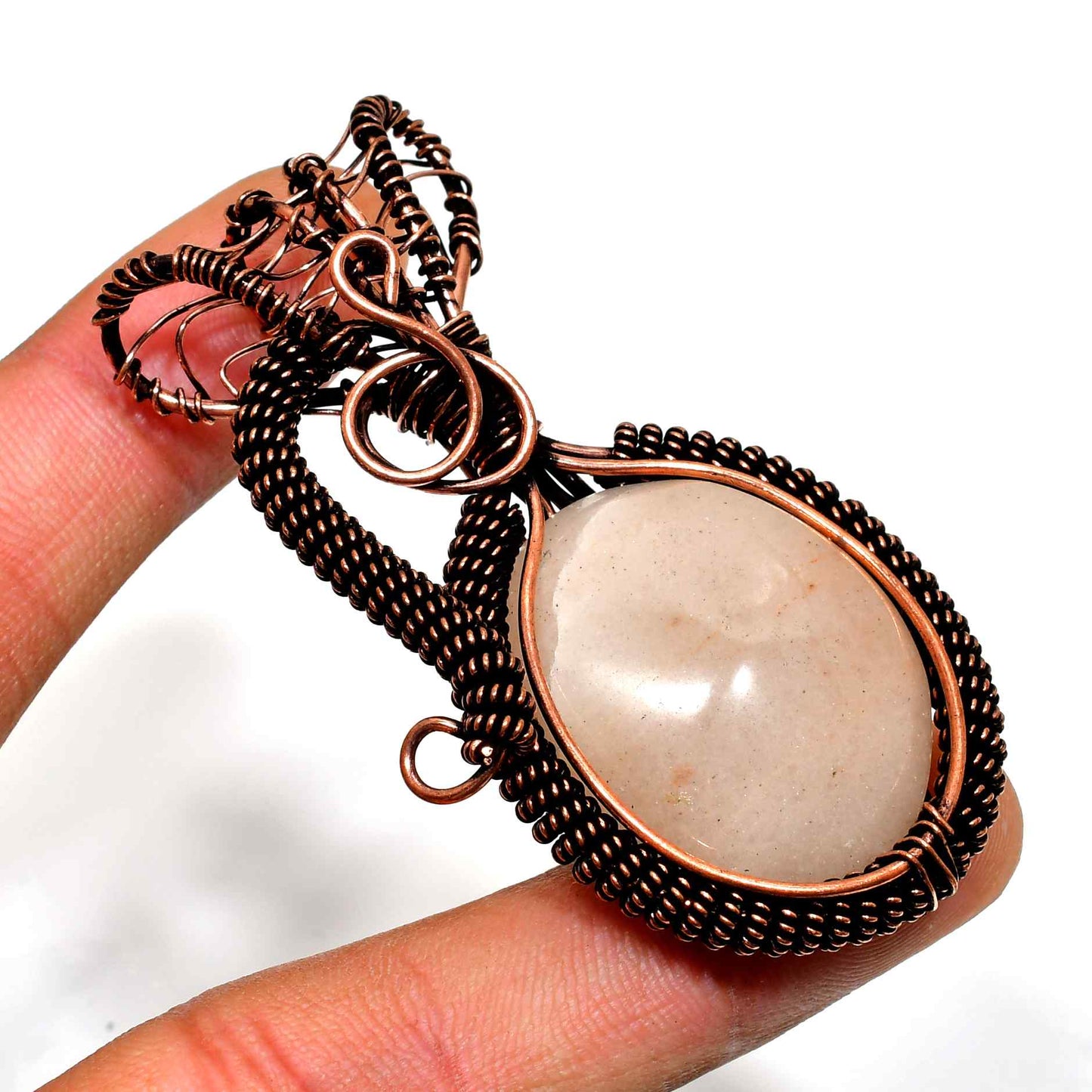 Gaia’s Embrace – Copper-Wrapped Grounding Stone Pendant