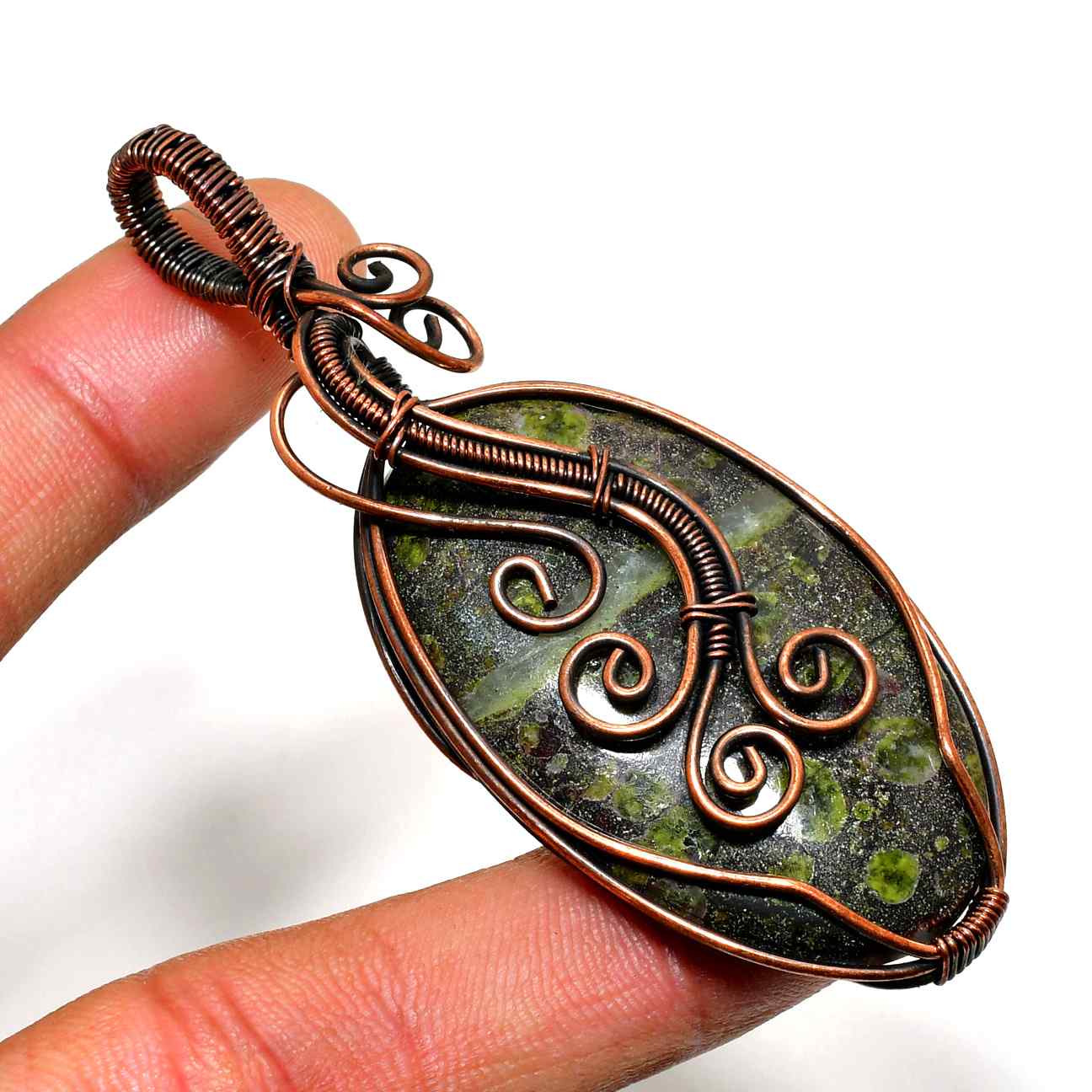 Gaia’s Embrace – Greenstone Copper Pendant