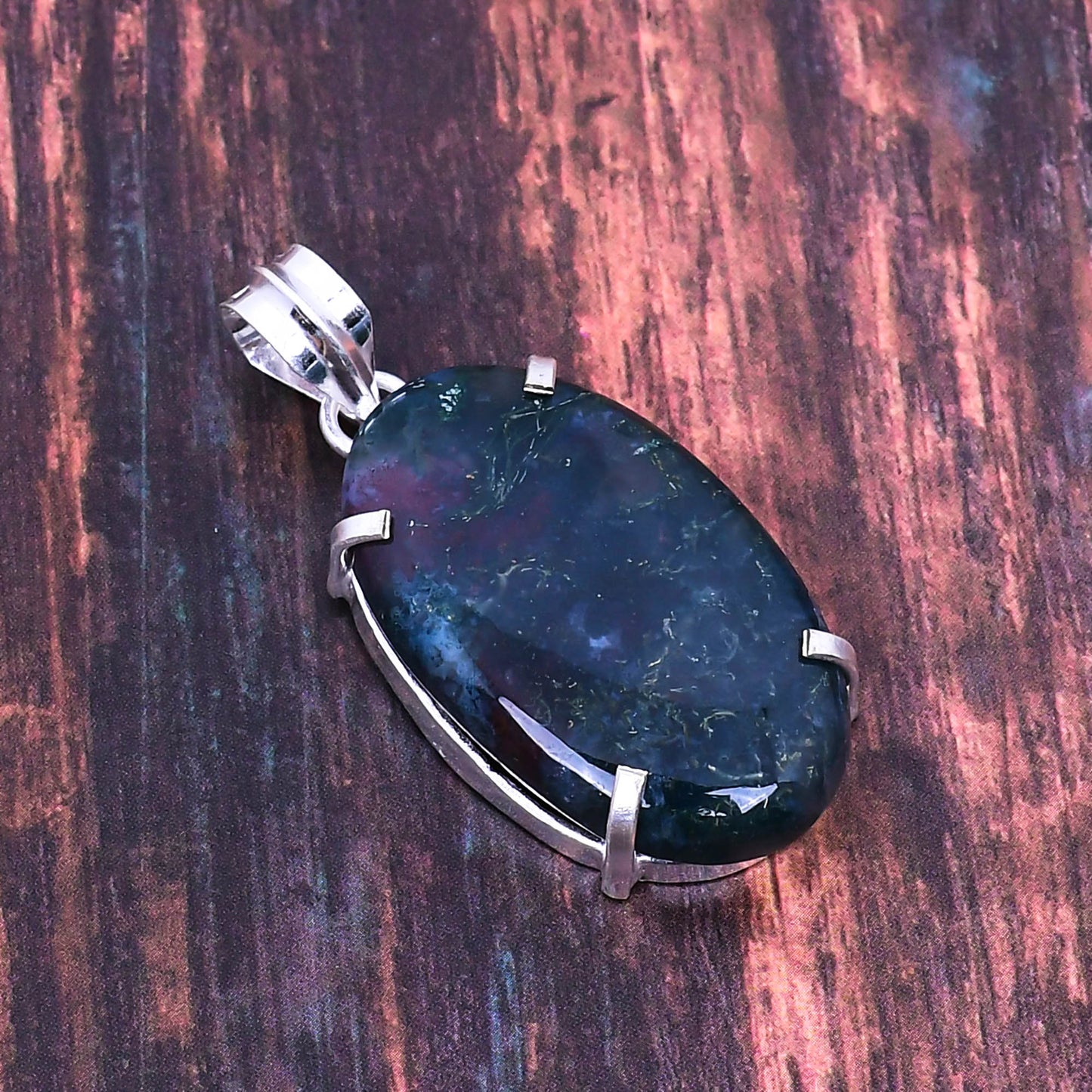 Sylvan Serenity – Dendritic Opal Sterling Silver Pendant