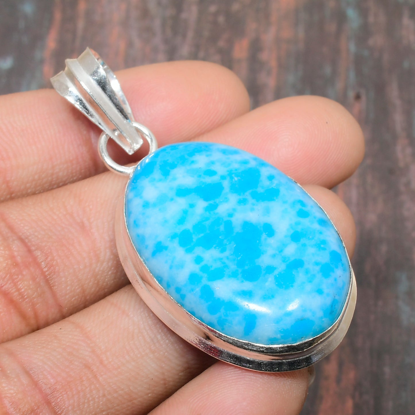 Ocean’s Whisper – Larimar Sterling Silver Pendant