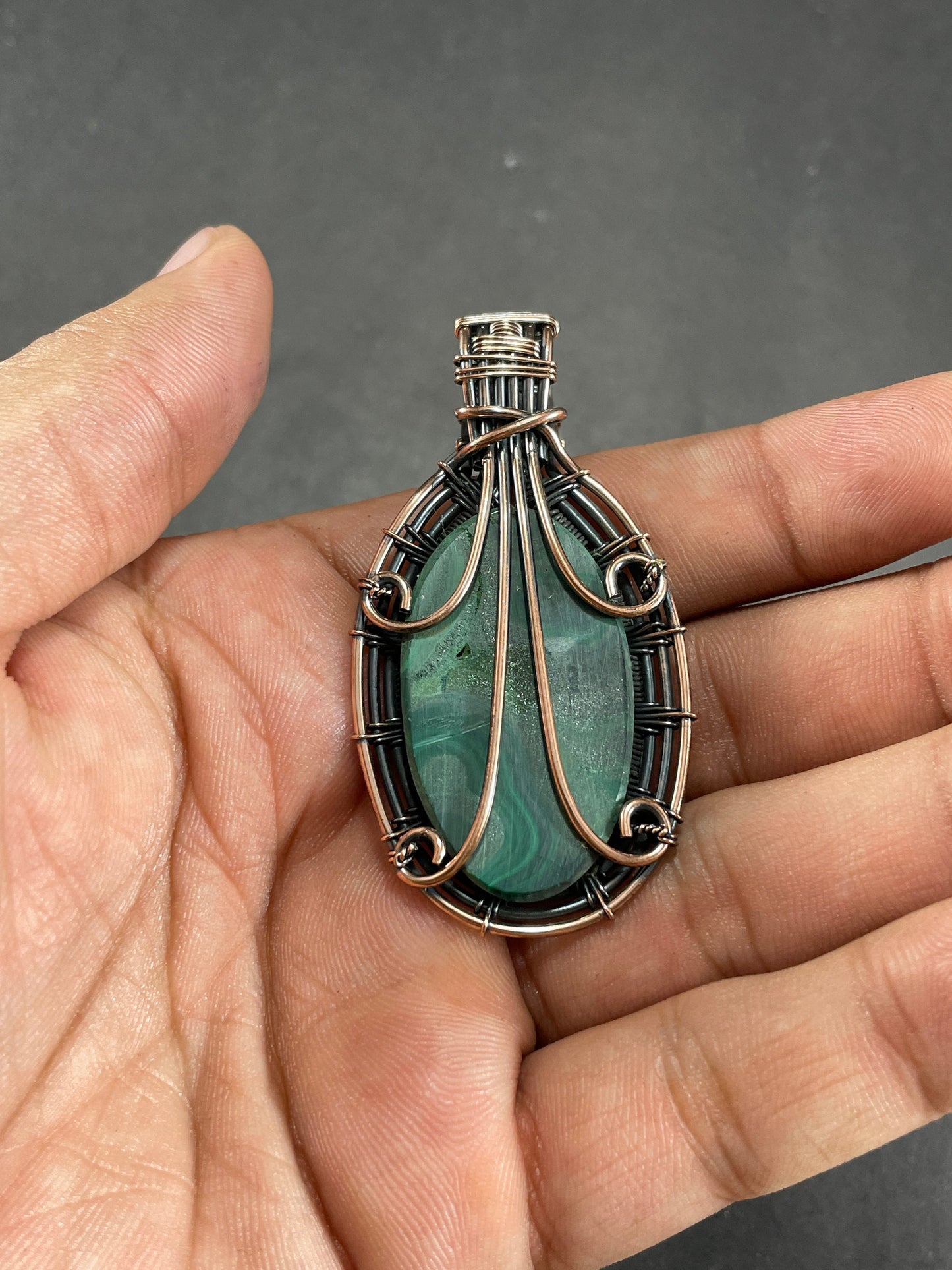 Green Malachite Gemstone Pendant