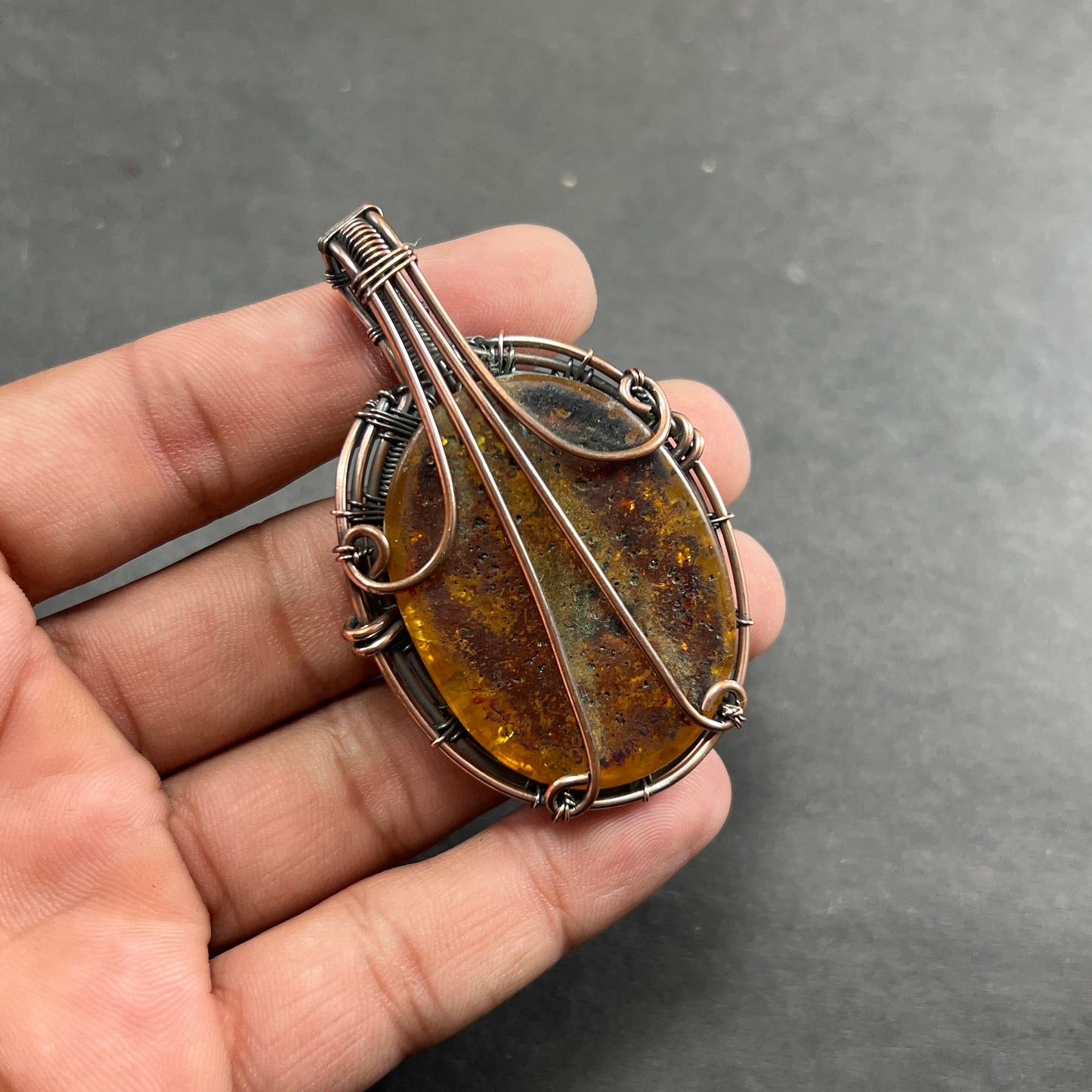 Golden Amber Gemstone Pendant