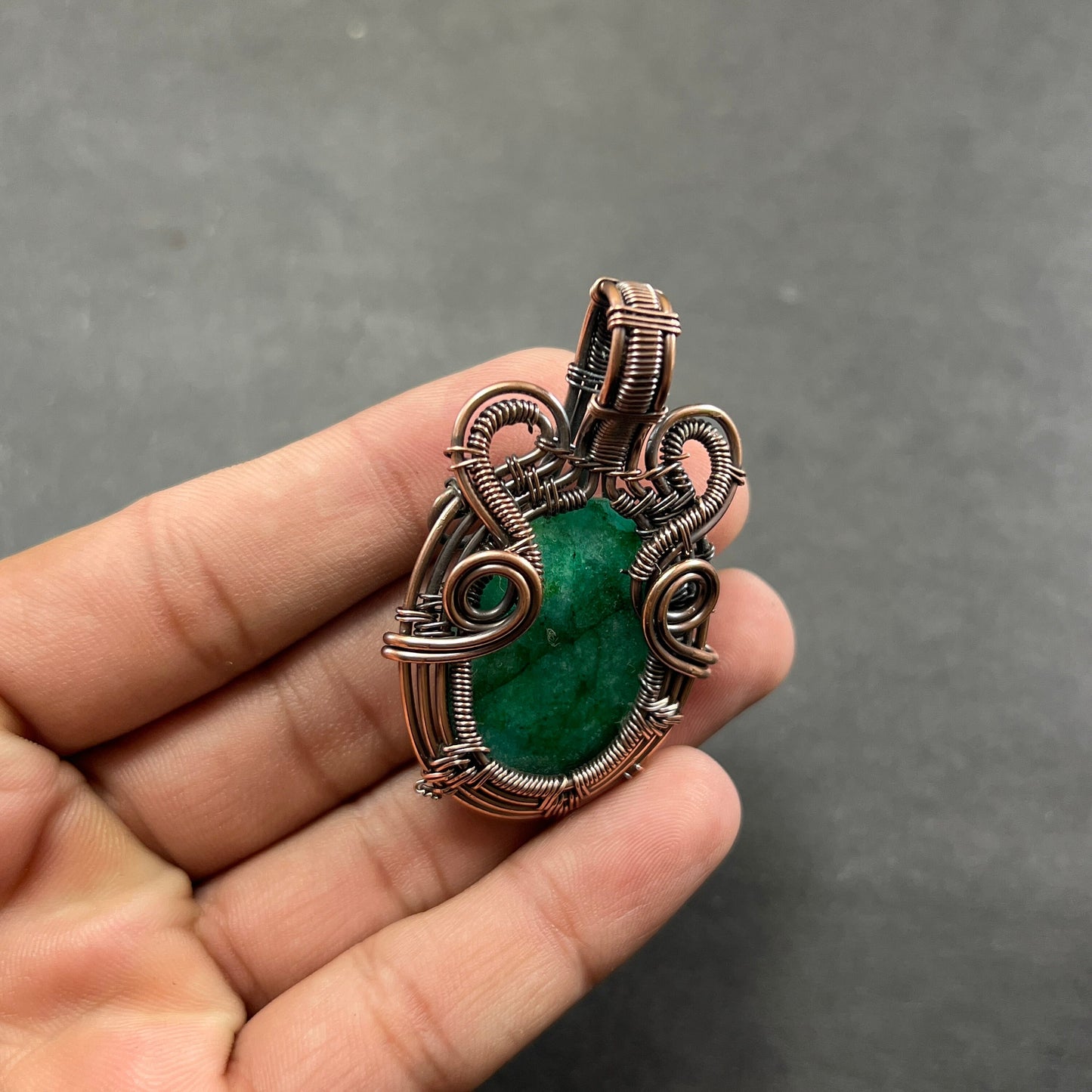 Green Zambian Emerald Gemstone Pendant