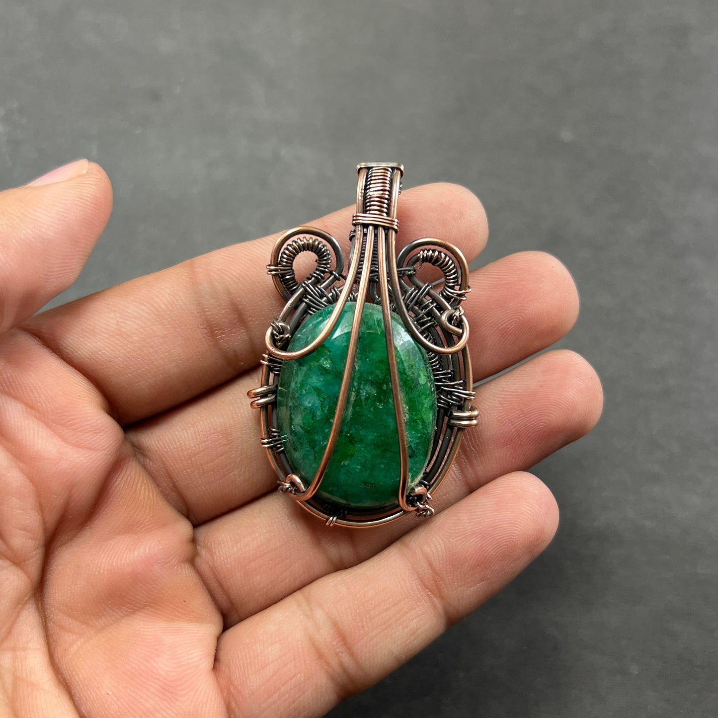 Green Zambian Emerald Gemstone Pendant