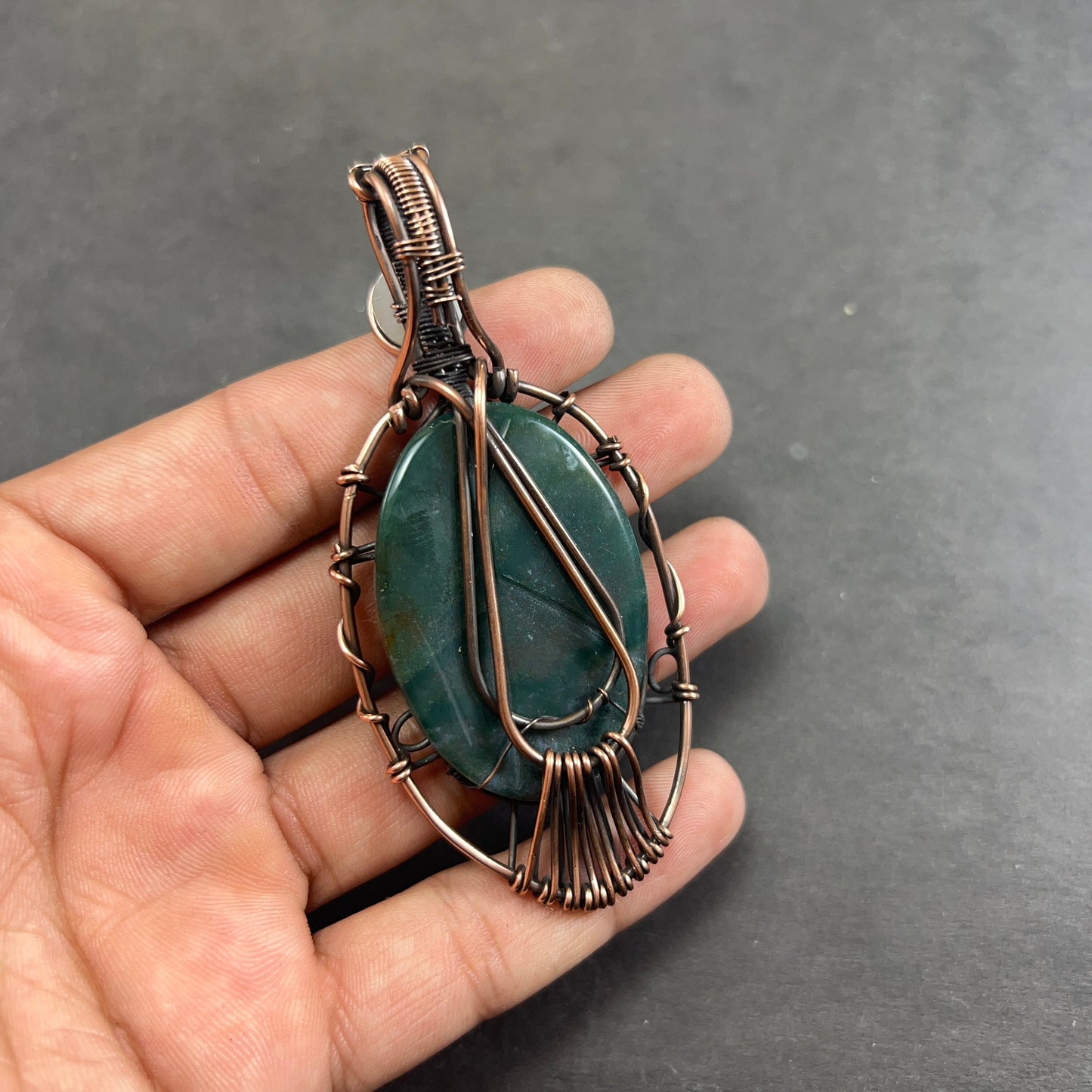 Green Bloodstone Gemstone Pendant