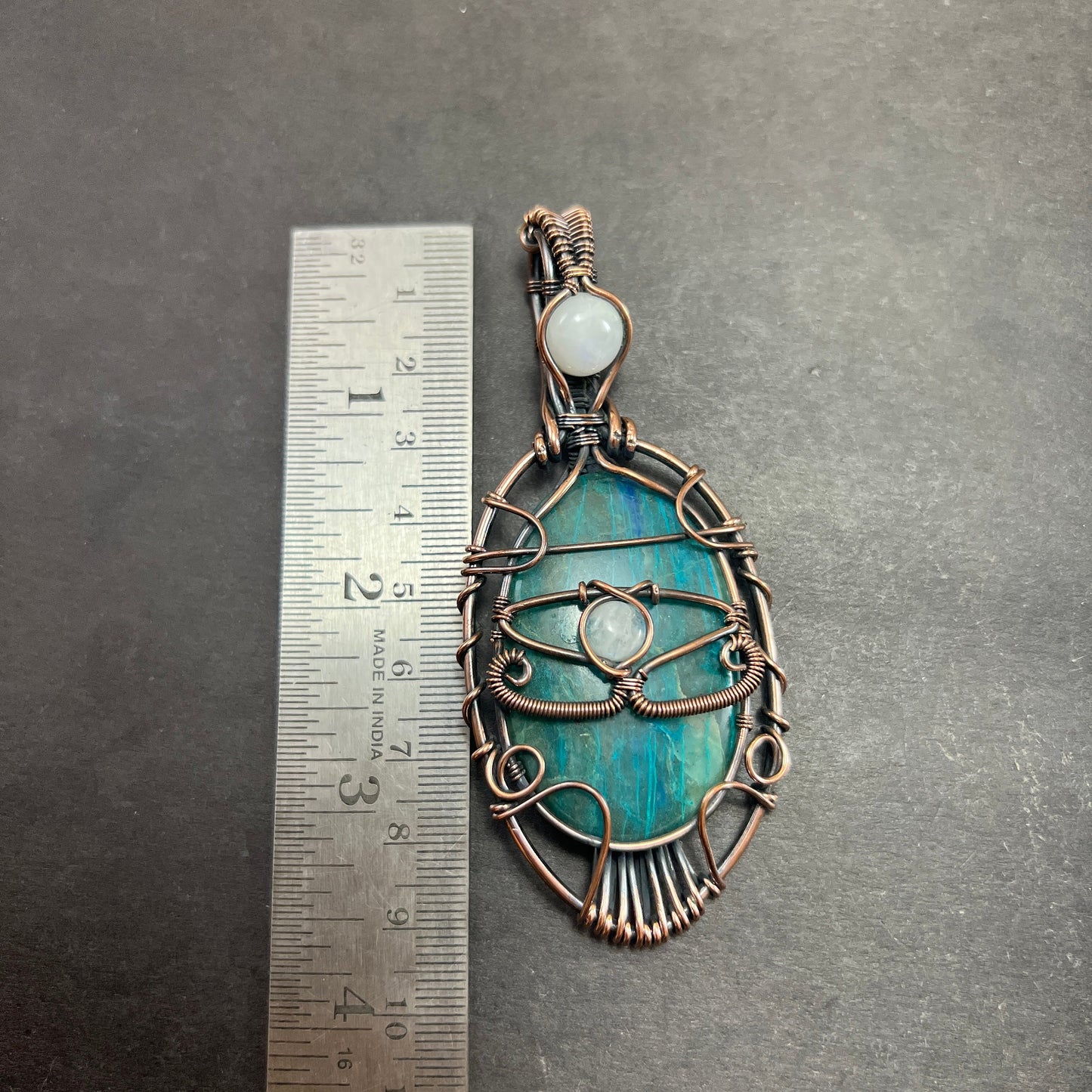 Blue-Green Chrysocolla Gemstone Pendant