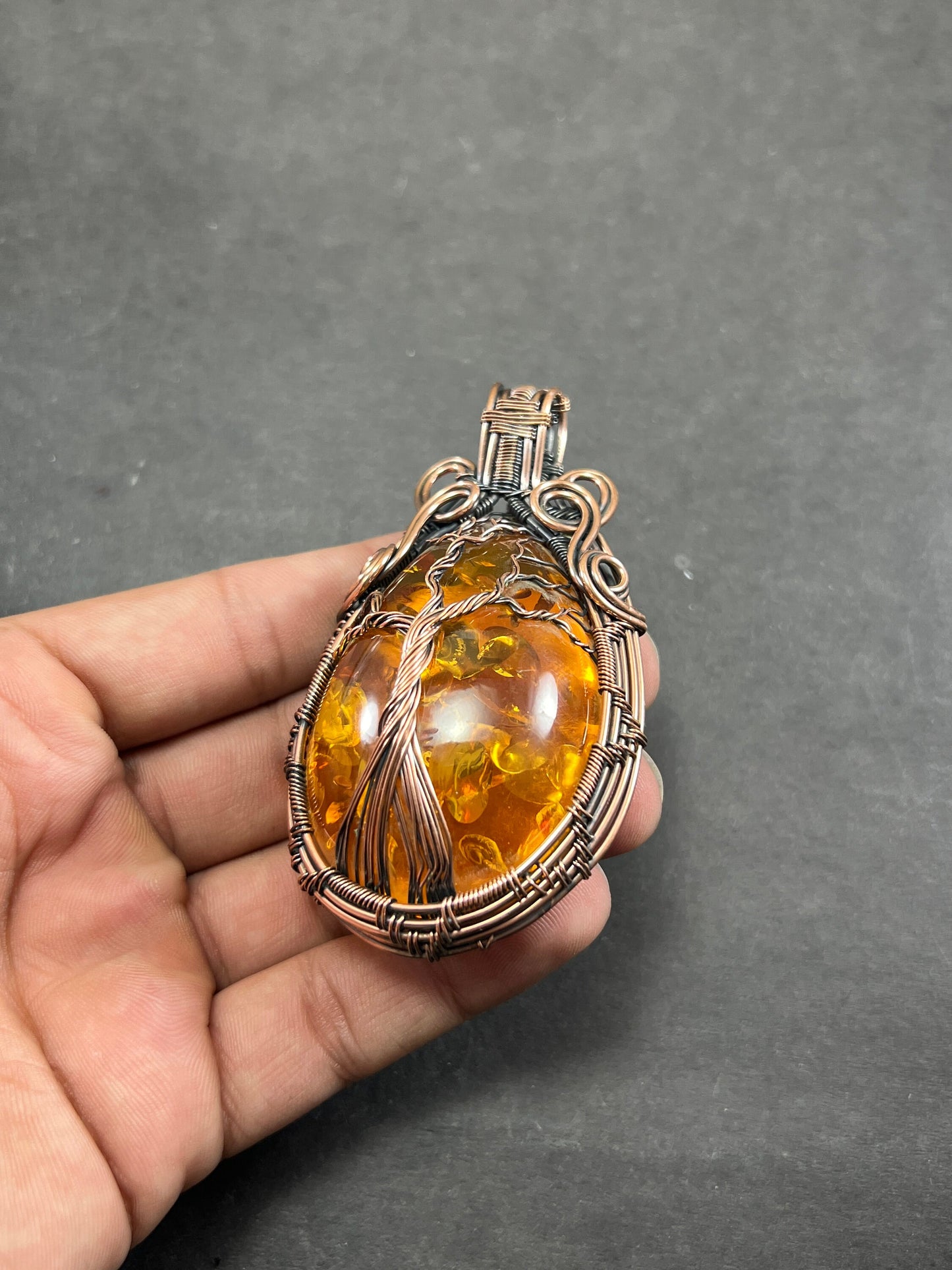 Golden Amber Gemstone Pendant