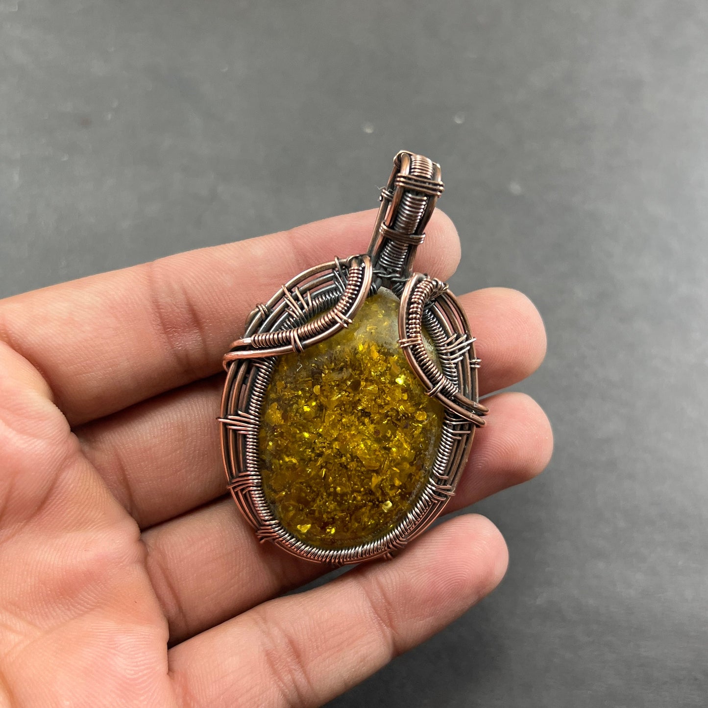 Golden Amber Gemstone Pendant