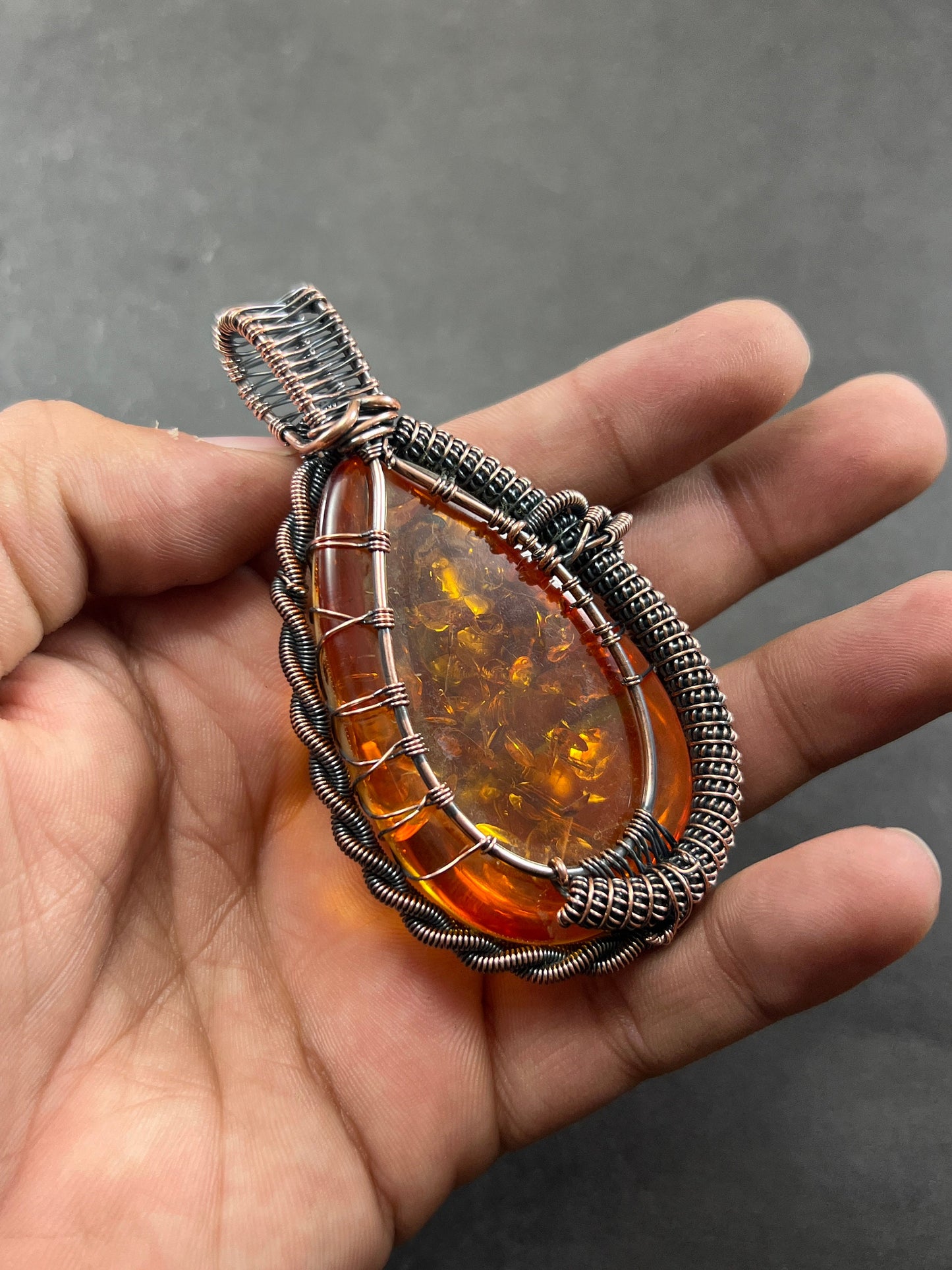 Golden Amber Gemstone Pendant