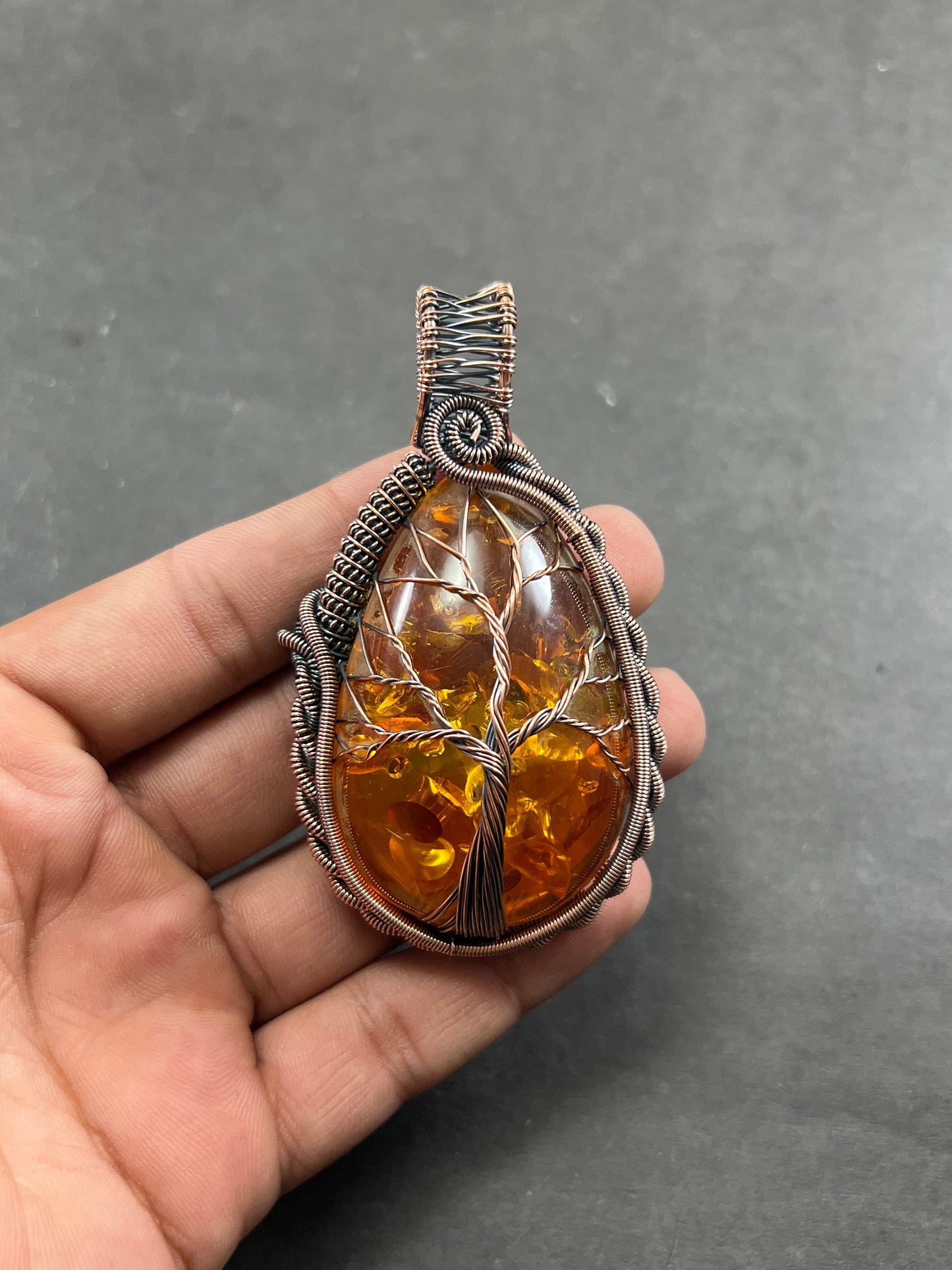 Golden Amber Gemstone Pendant